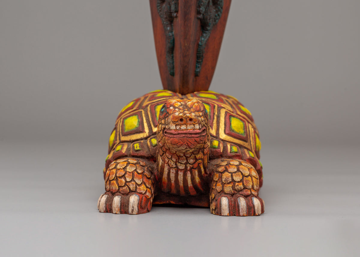Hand-Carved Phurba with Tortoise Base | Traditional Vajrayana Ritual Dagger