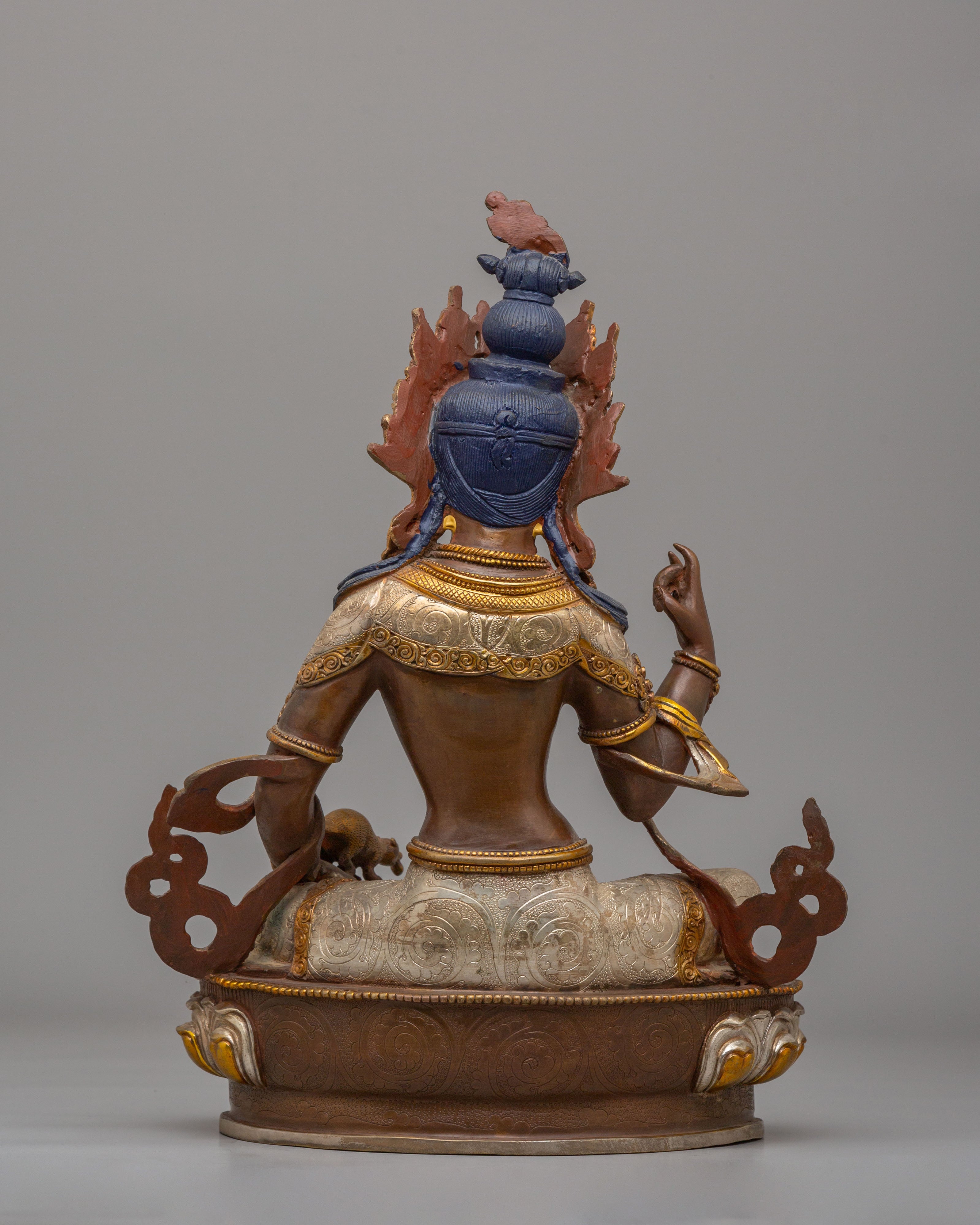 Red Manohara Vasudhara Statue | Traditional Himalayan Artwork