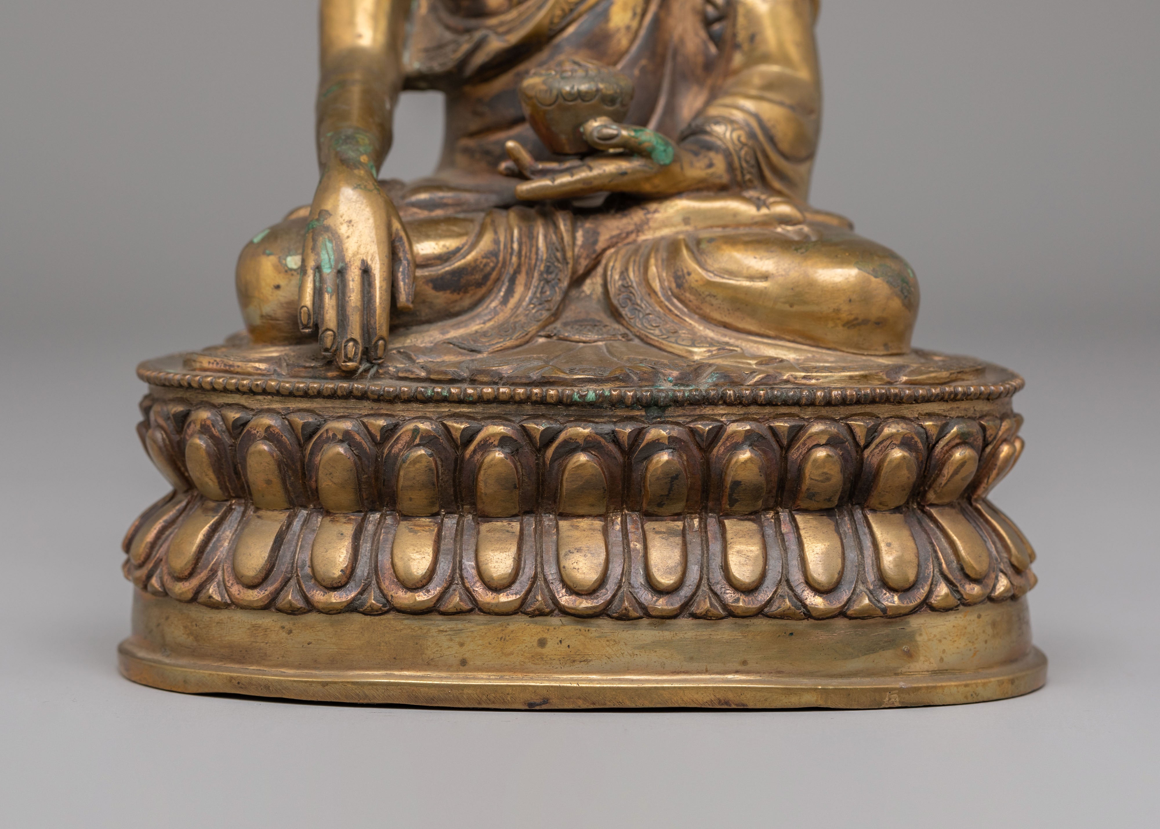 Enlightened Shakyamuni Buddha Altar Statue | Handcrafted Copper Buddhist Sculpture