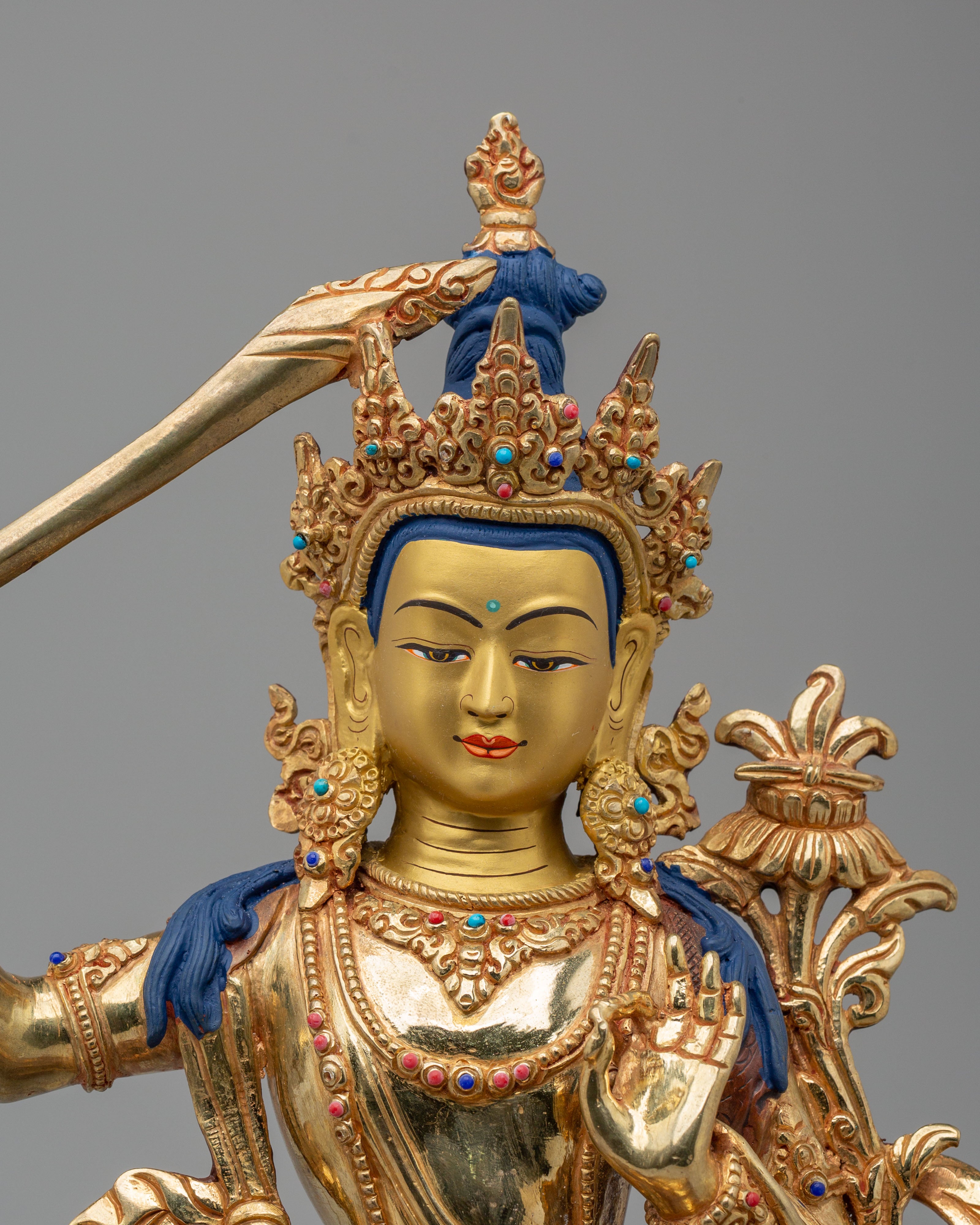Handcrafted Manjushri Bodhisattva Statue | Spiritual Home Decor