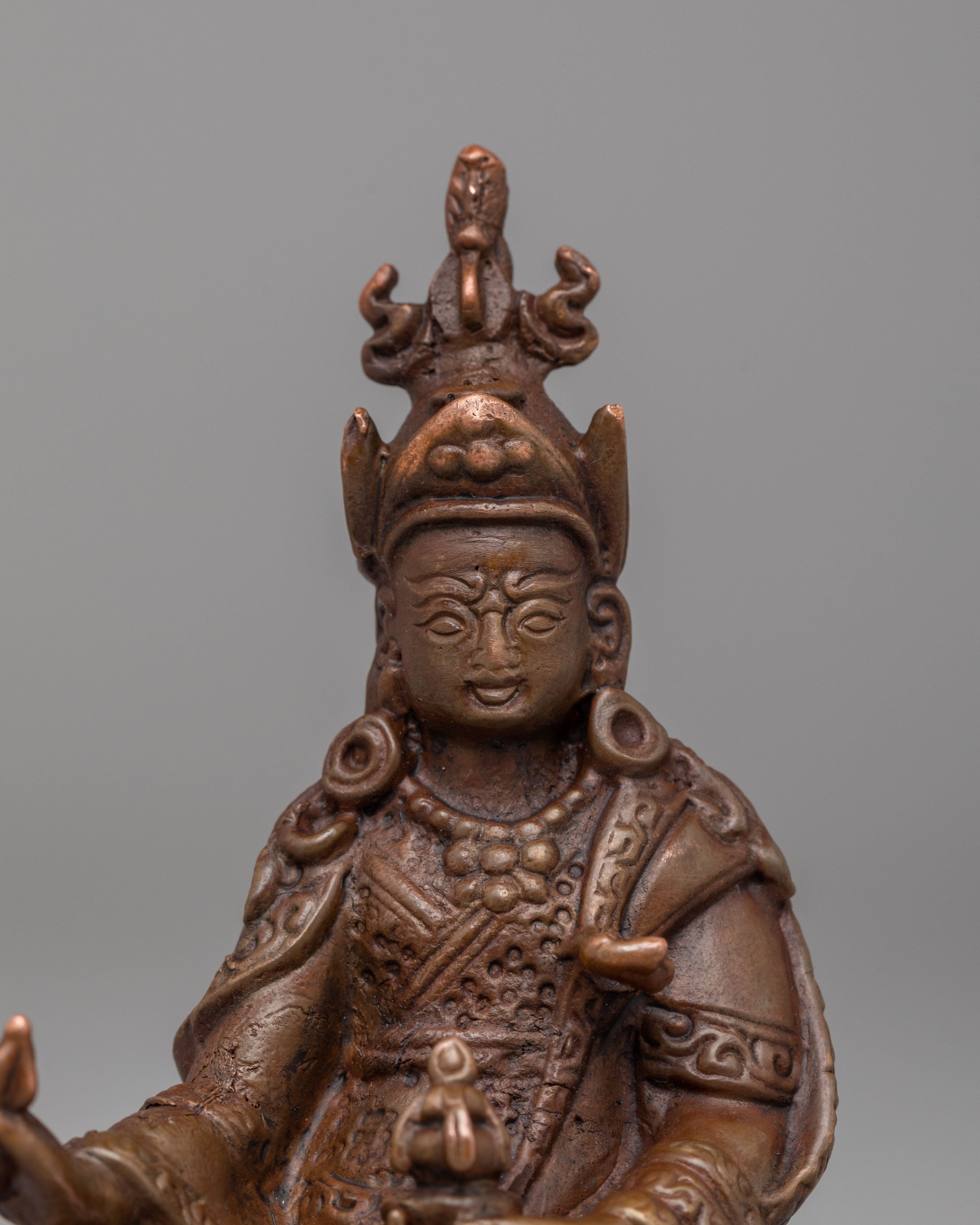 Ritual Guru Rinpoche Statue | Oxidized Copper Spiritual Decor