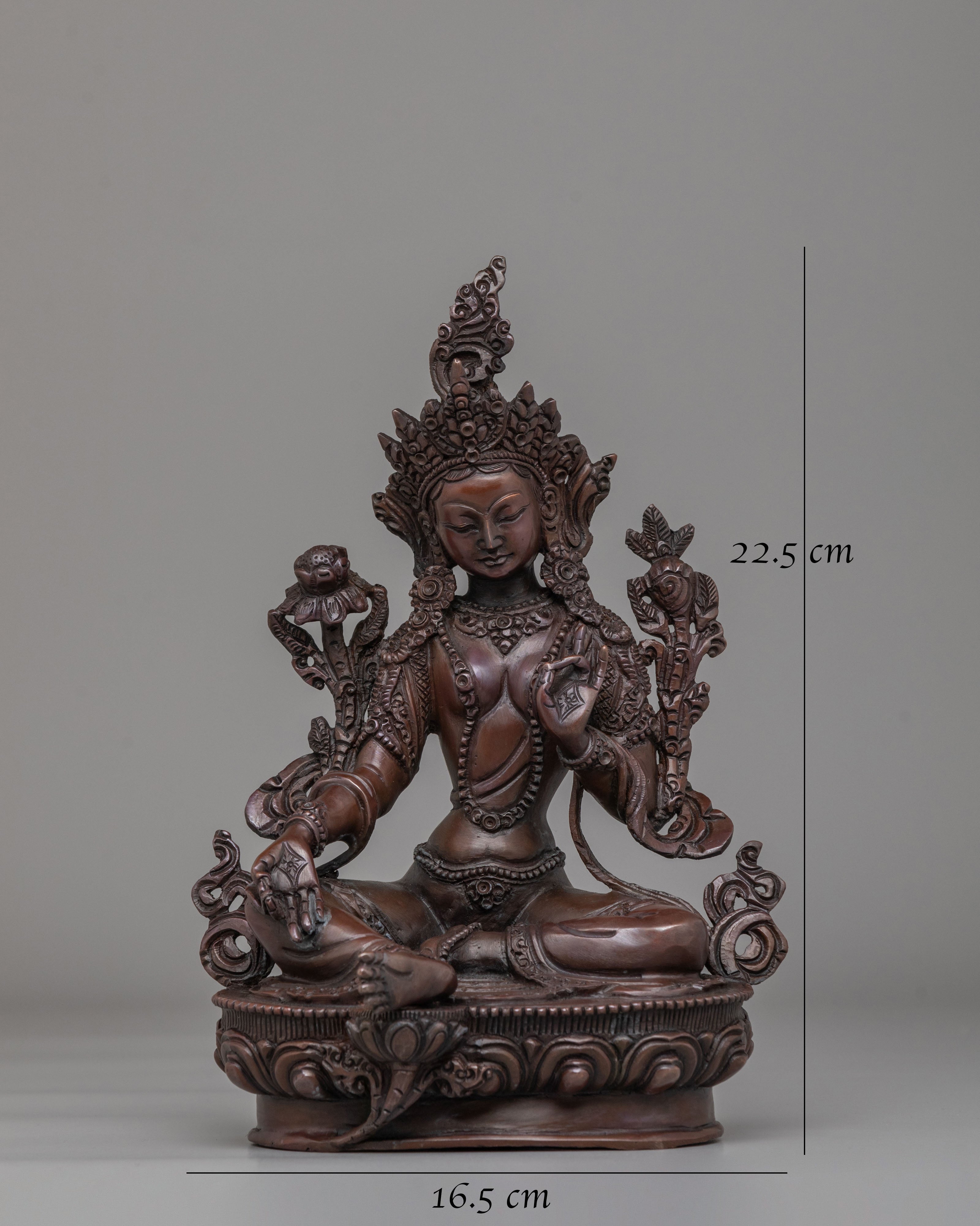 Sacred Green Tara Altar Statue | Compassionate Goddess Figurine