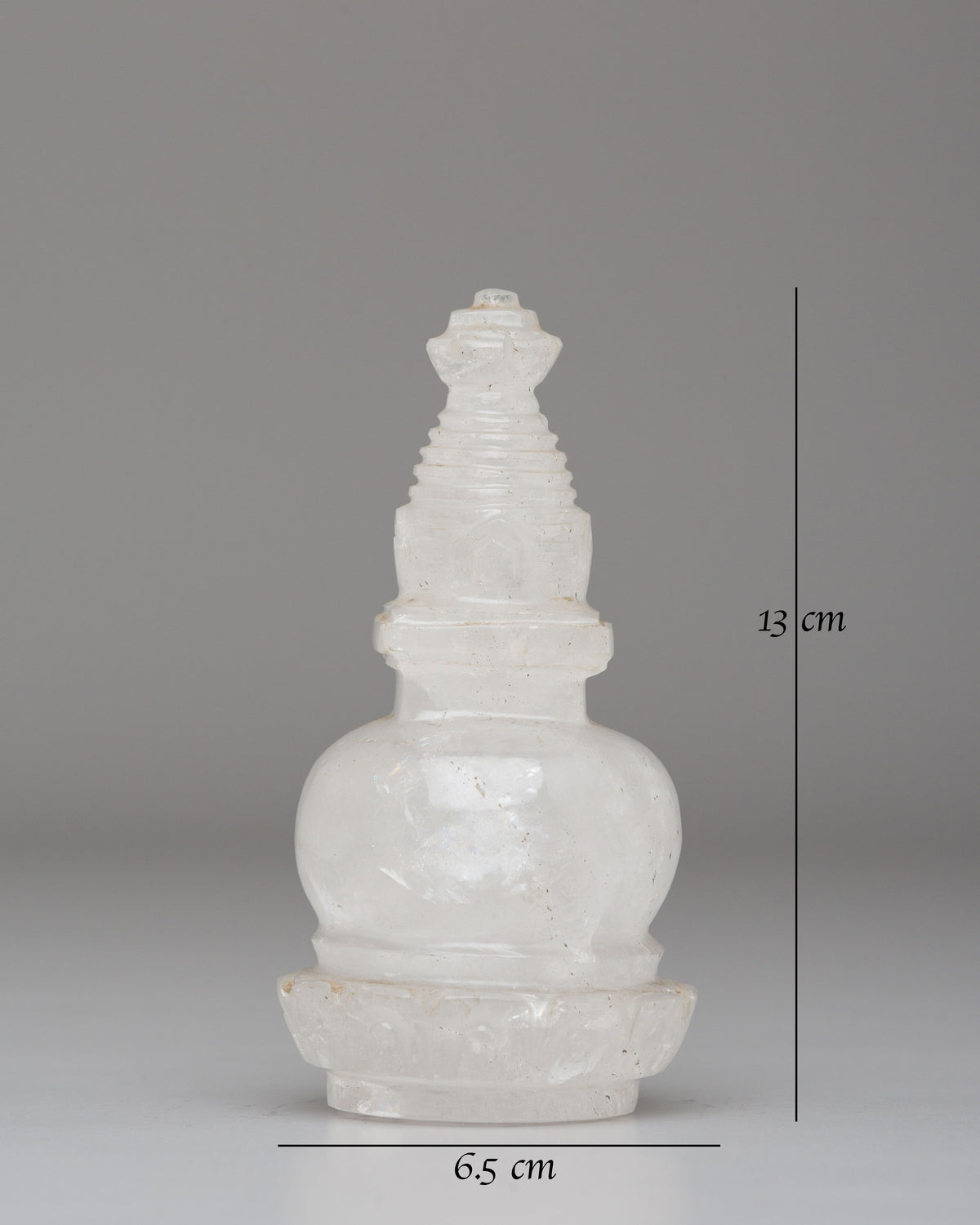 Handcrafted Crystal Stupa | Buddhist Ritual Sculpture for Meditation and Altar Decor