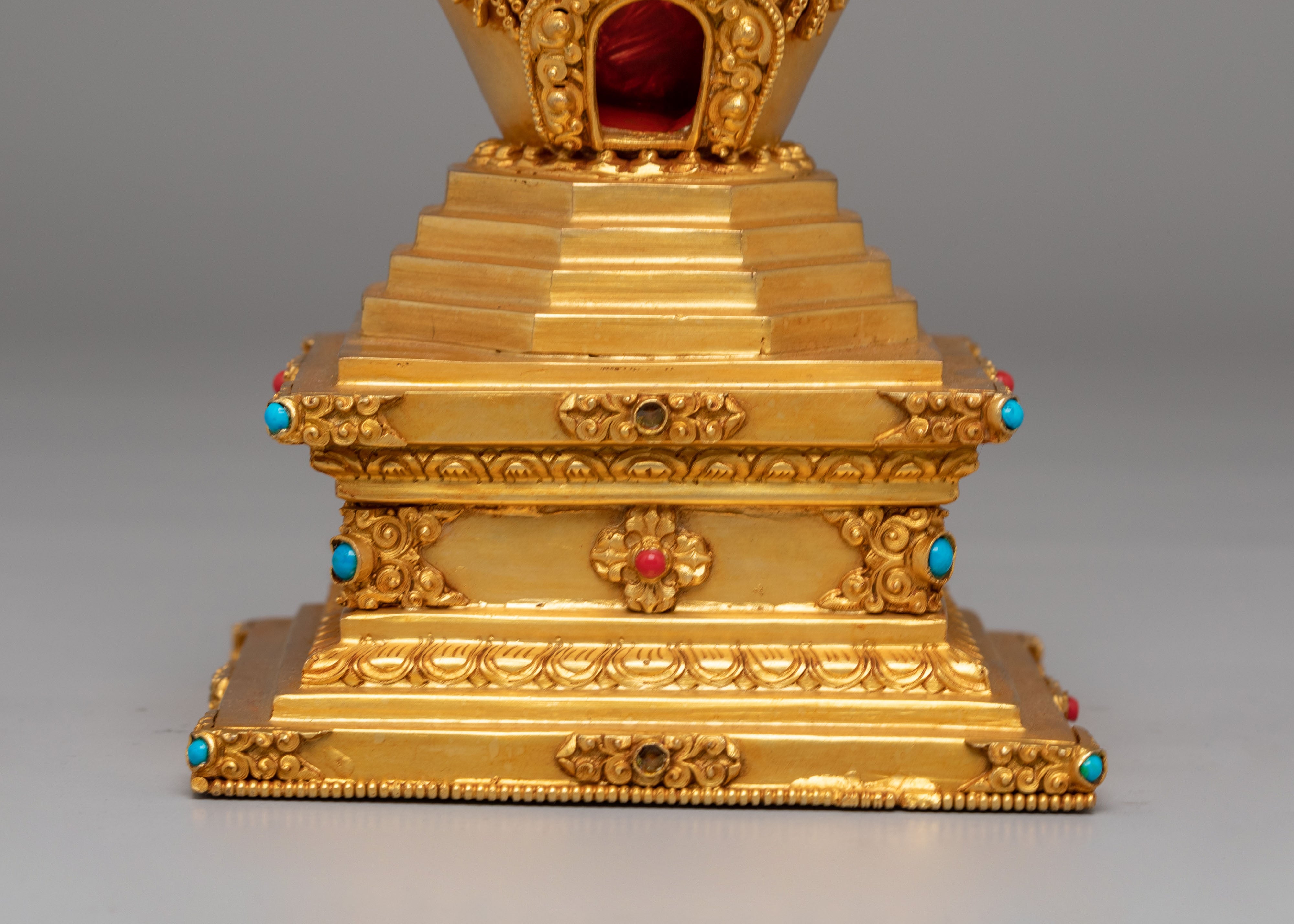 Gold Plated Tibetan Reconciliation Stupa | Stupa of Reconciliation