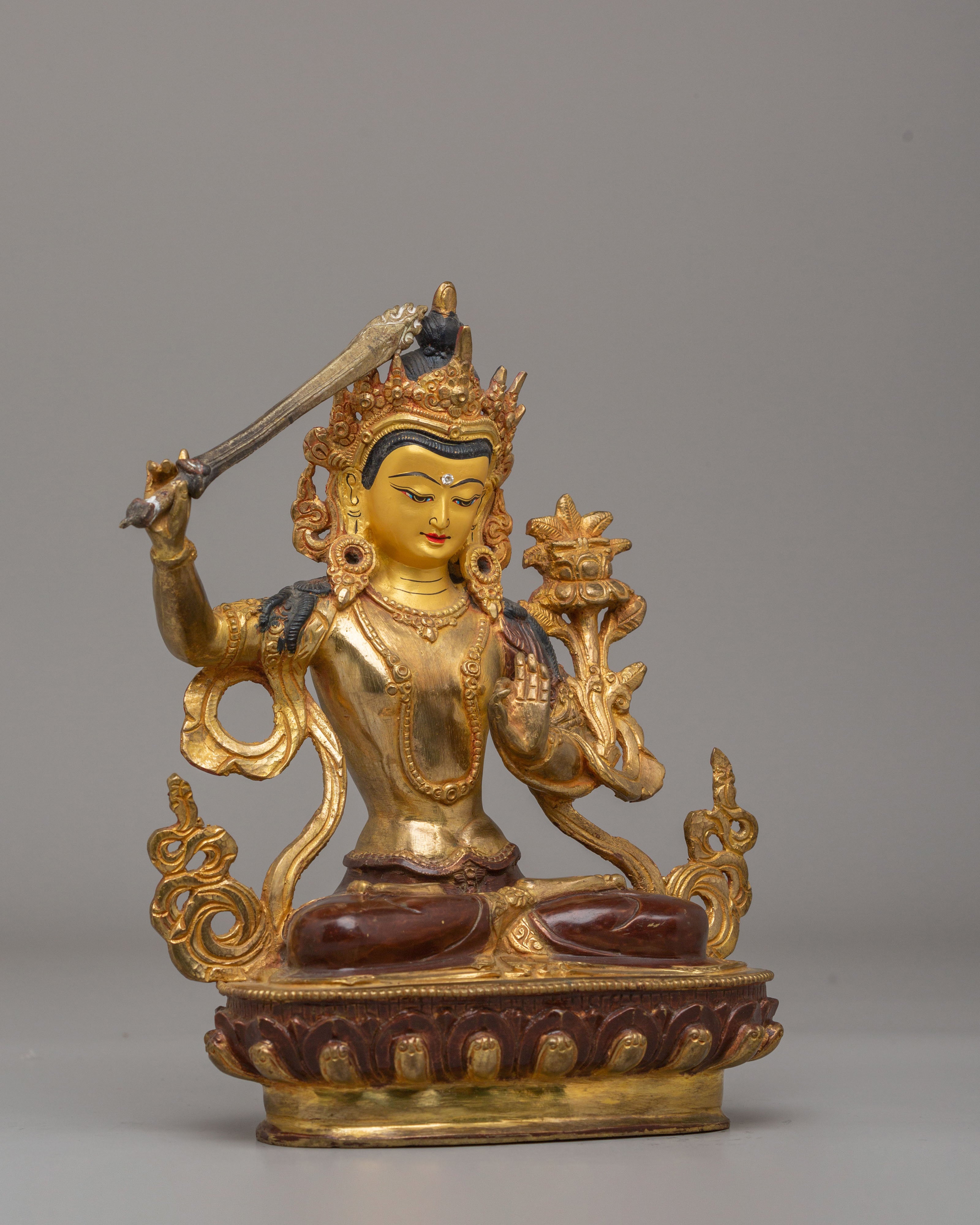 Sacred Wisdom Buddha Manjushri Statue | Embodiment of Transcendent Wisdom