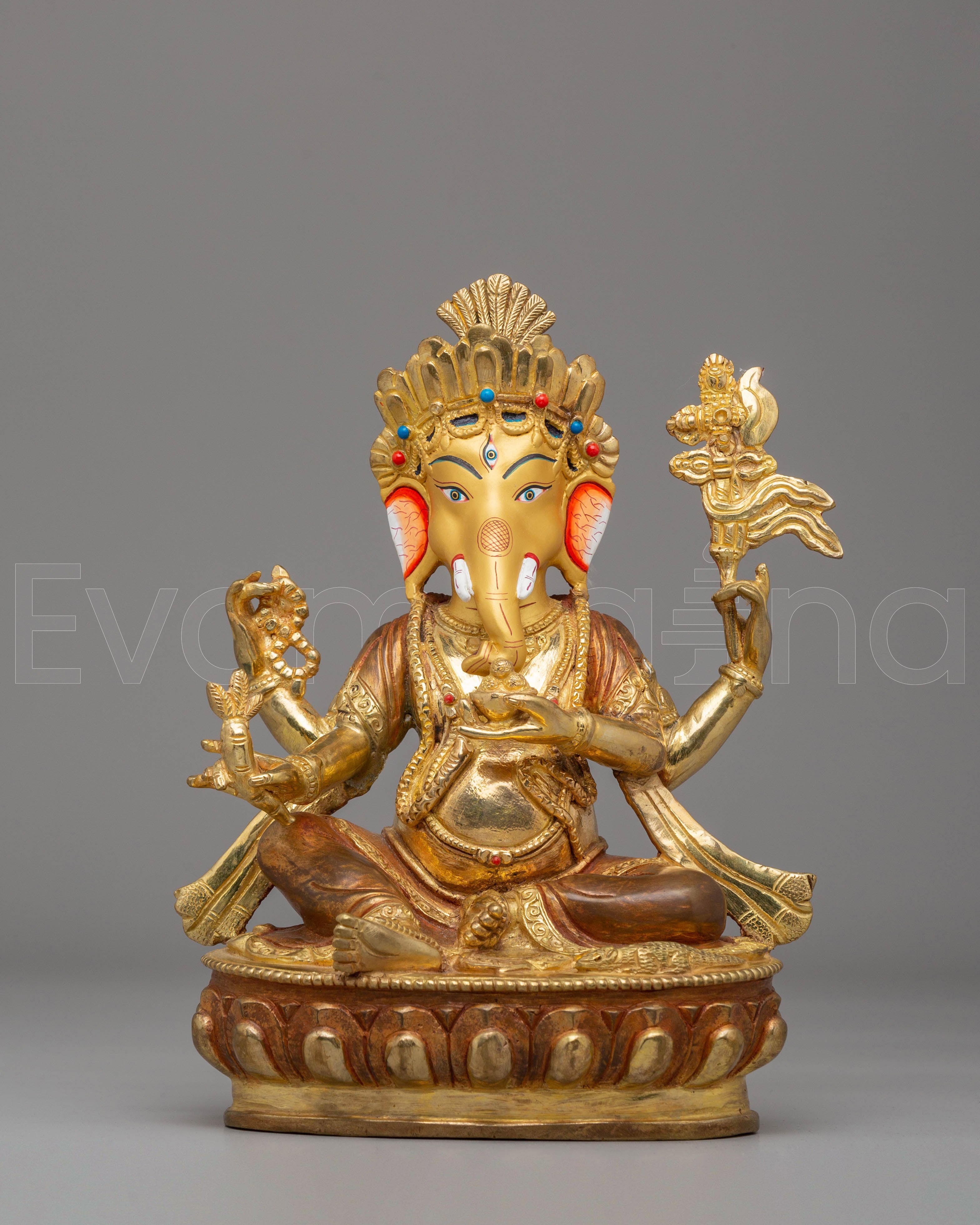 Handcrafted Golden Ganesh Statue | Copper Body with 24K Gold Plating