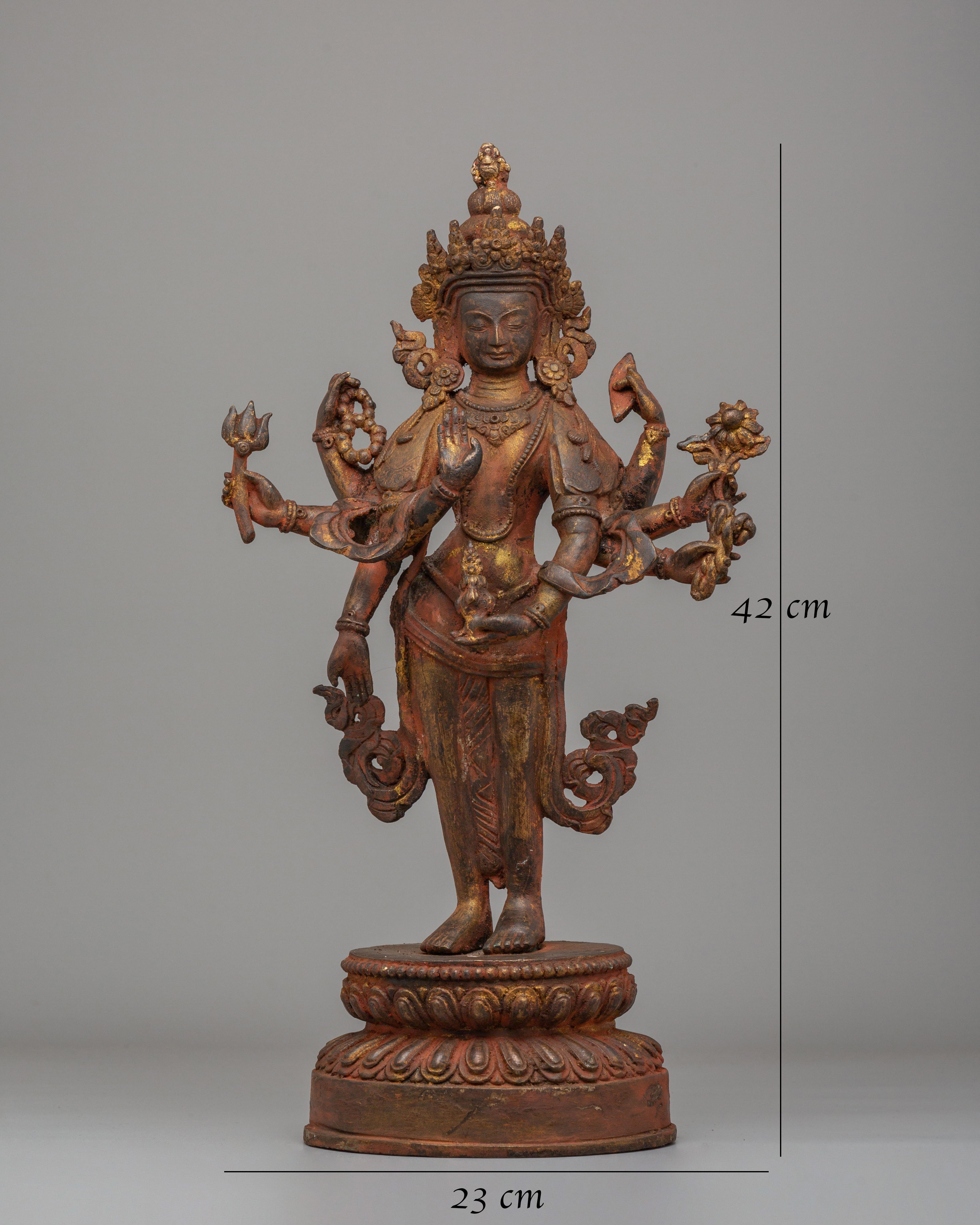 Buddhist Compassion Lokeshwor Statue | Handcrafted Avalokiteshvara Artwork