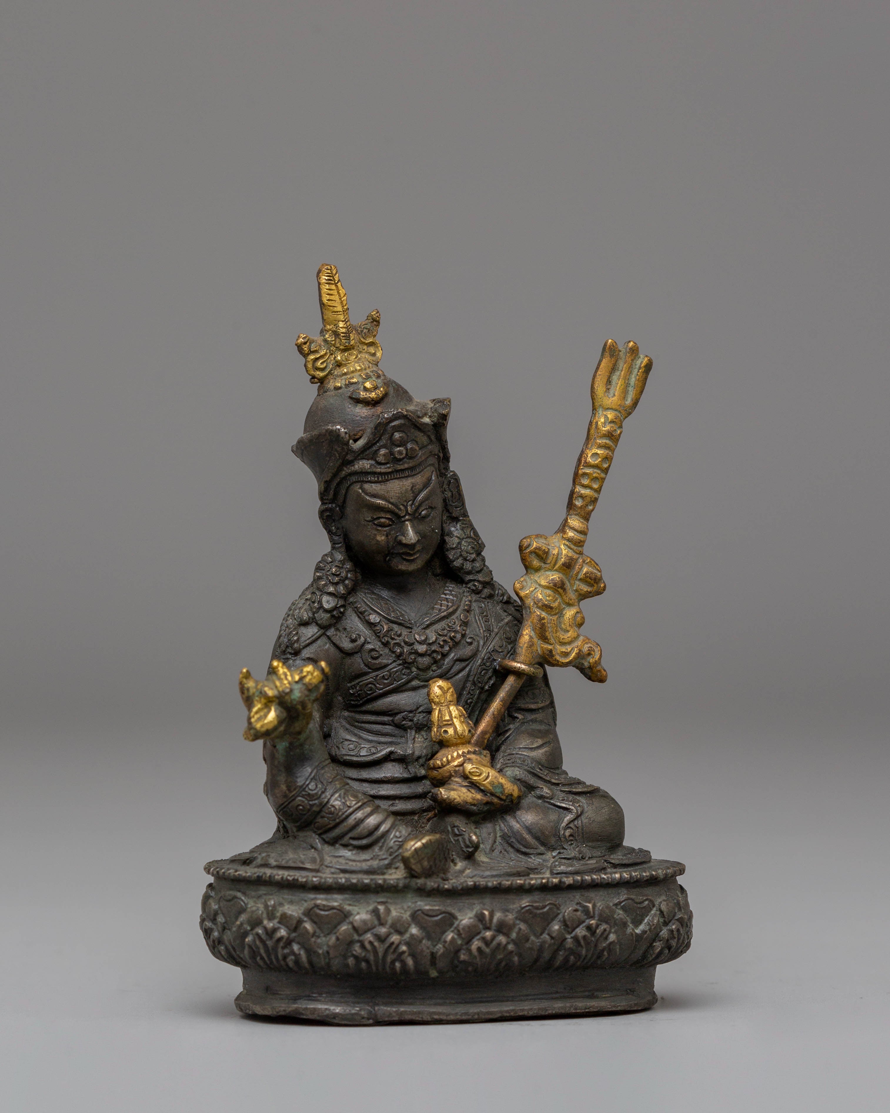 Guru Rinpoche Handmade Dark Oxidized Sculpture | The Precious Master