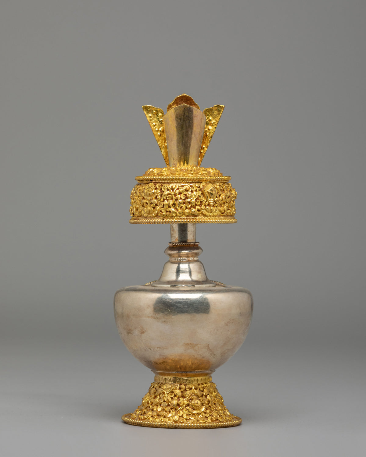 Spiritual Handcrafted Ritual Bhumba Set | Gold and Silver Plated Bhumba