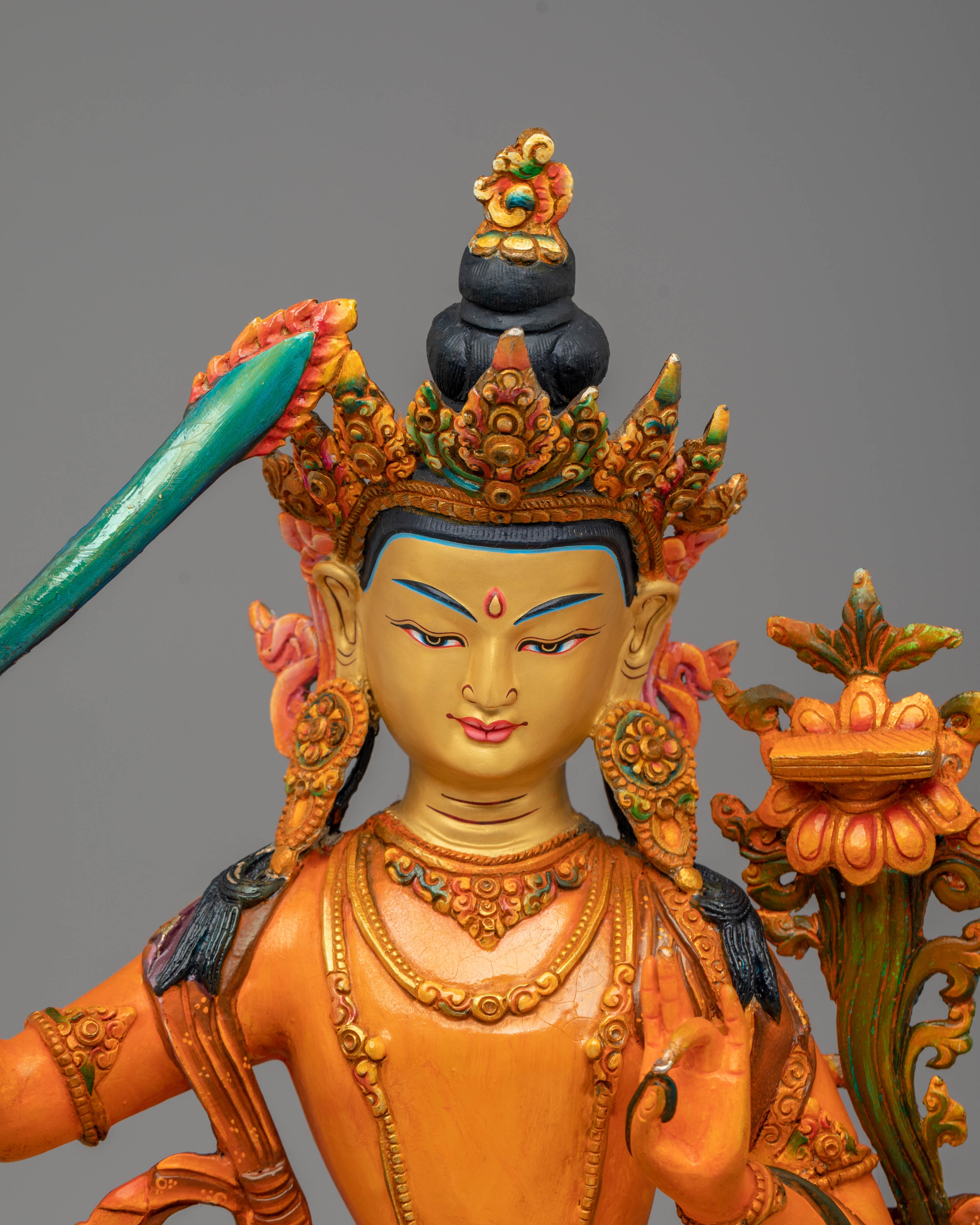 Manjushri Statue with Flaming Sword | Bodhisattva of Wisdom and Knowledge