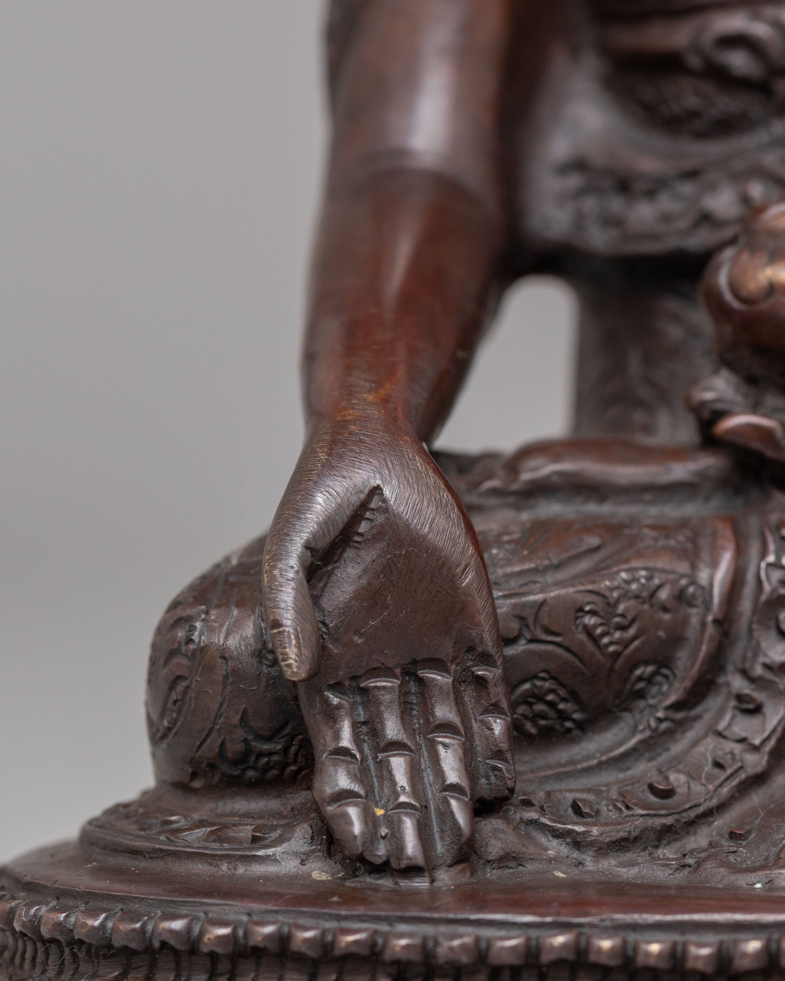 Handmade Ratnasambhava Buddha Statue | Oxidized Copper Body