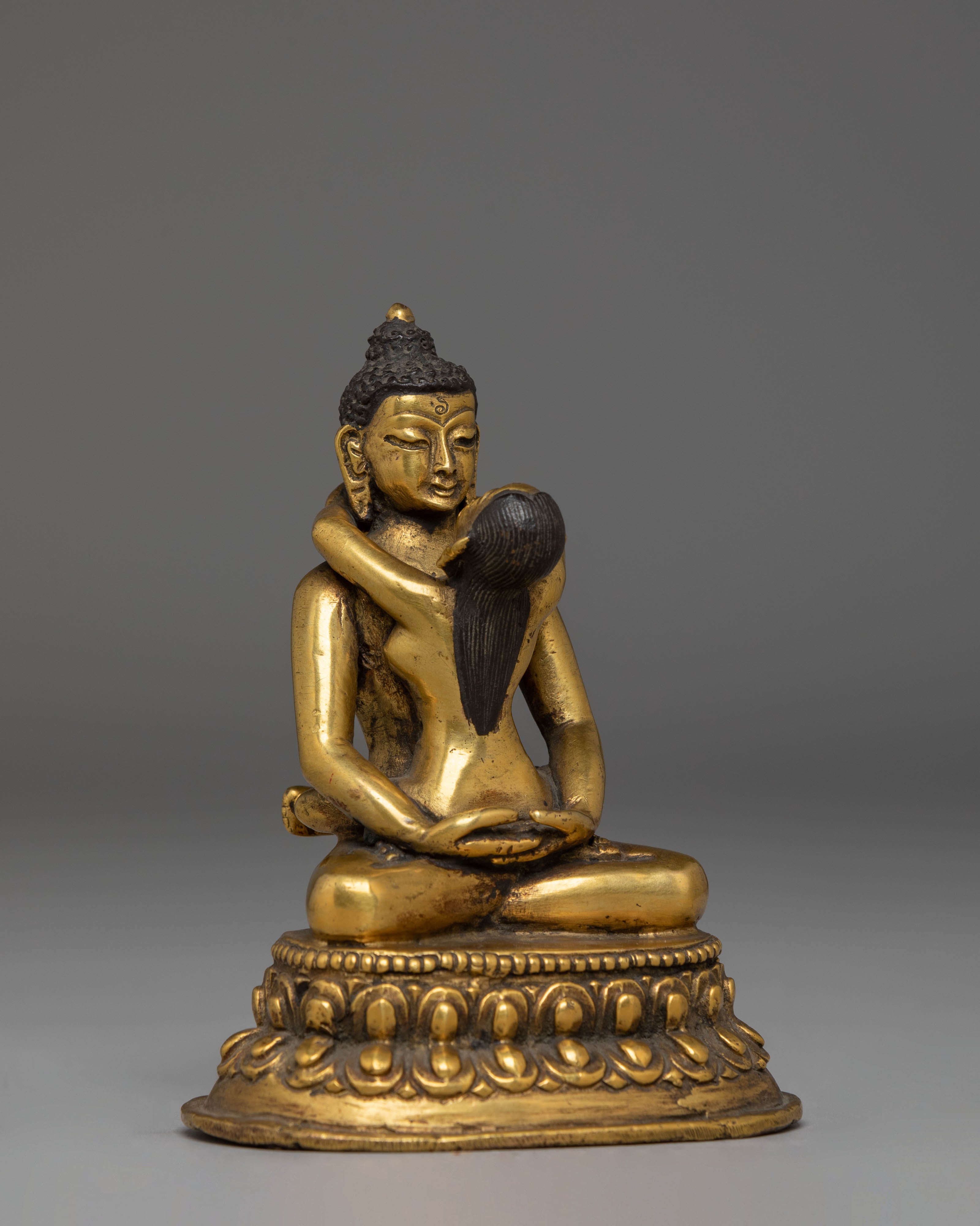 Samantabhadra with Samantabhadri Statue | Sacred Gold Plated Buddhist Art