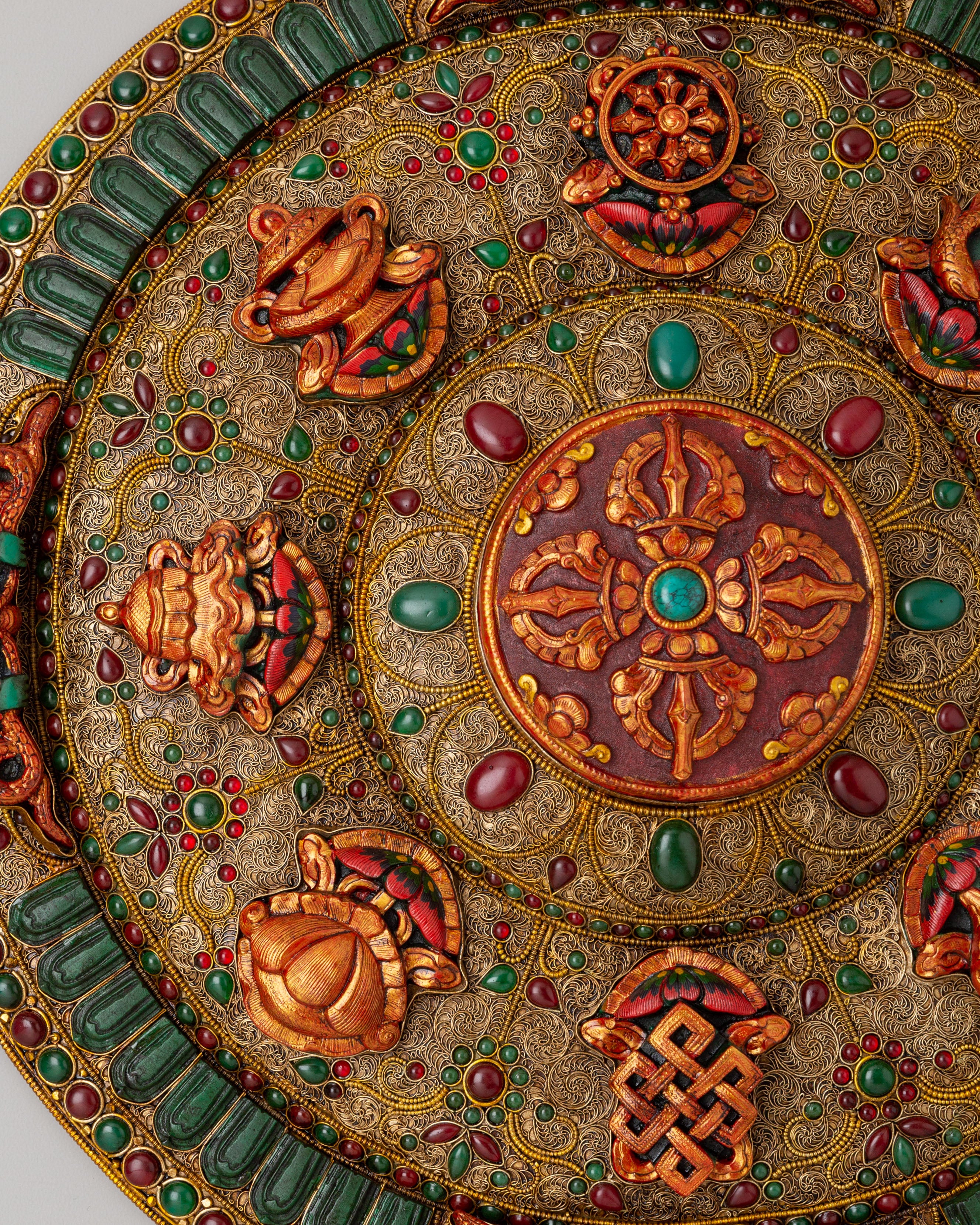 Buddhist Auspicious Symbol Wall Hanging | Decorative Religious Artwork