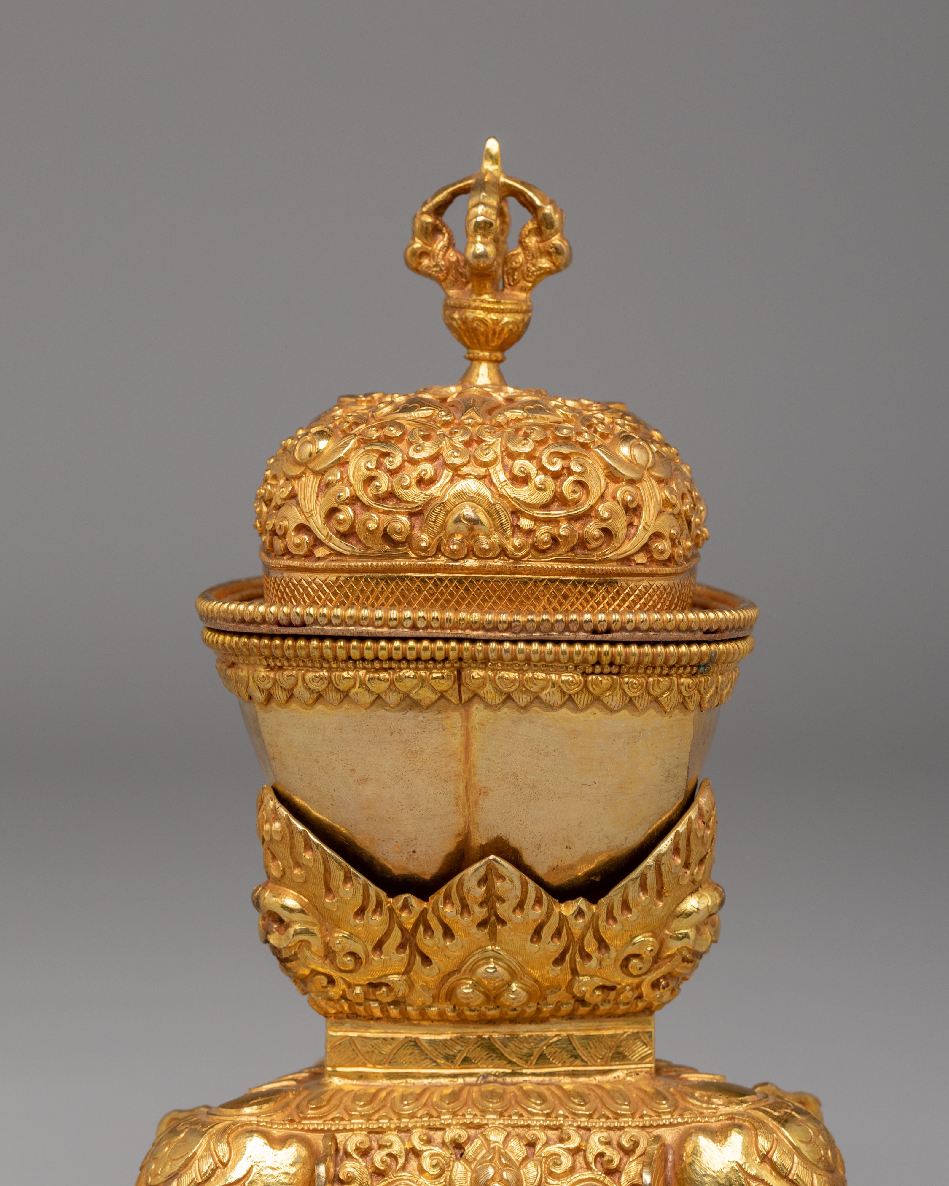 Traditional Kapala Offering Set | Handcrafted Ritual Skull Cup