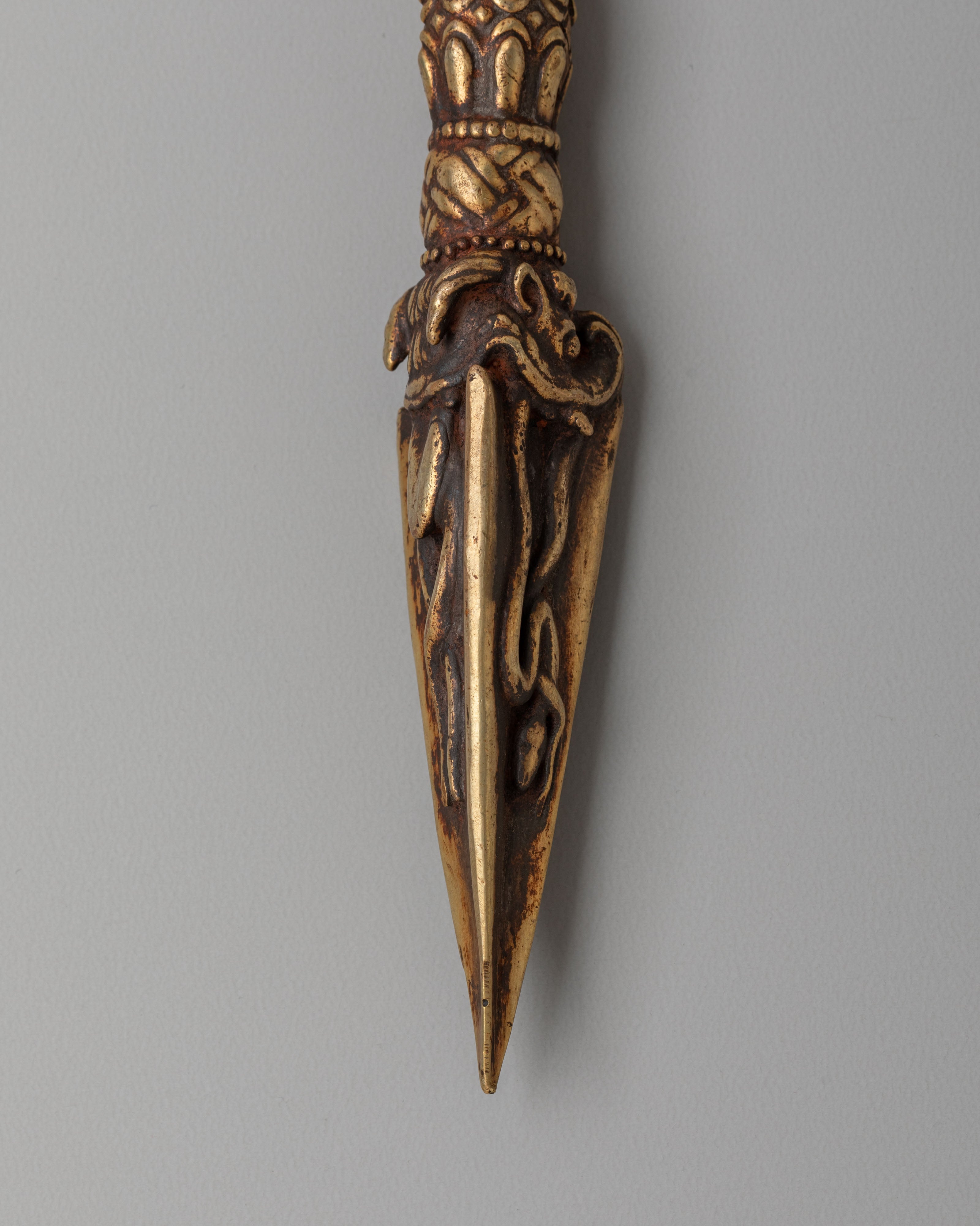 Handmade Tibetan Ritual Phurba | Bronze Vajrakilaya Dagger