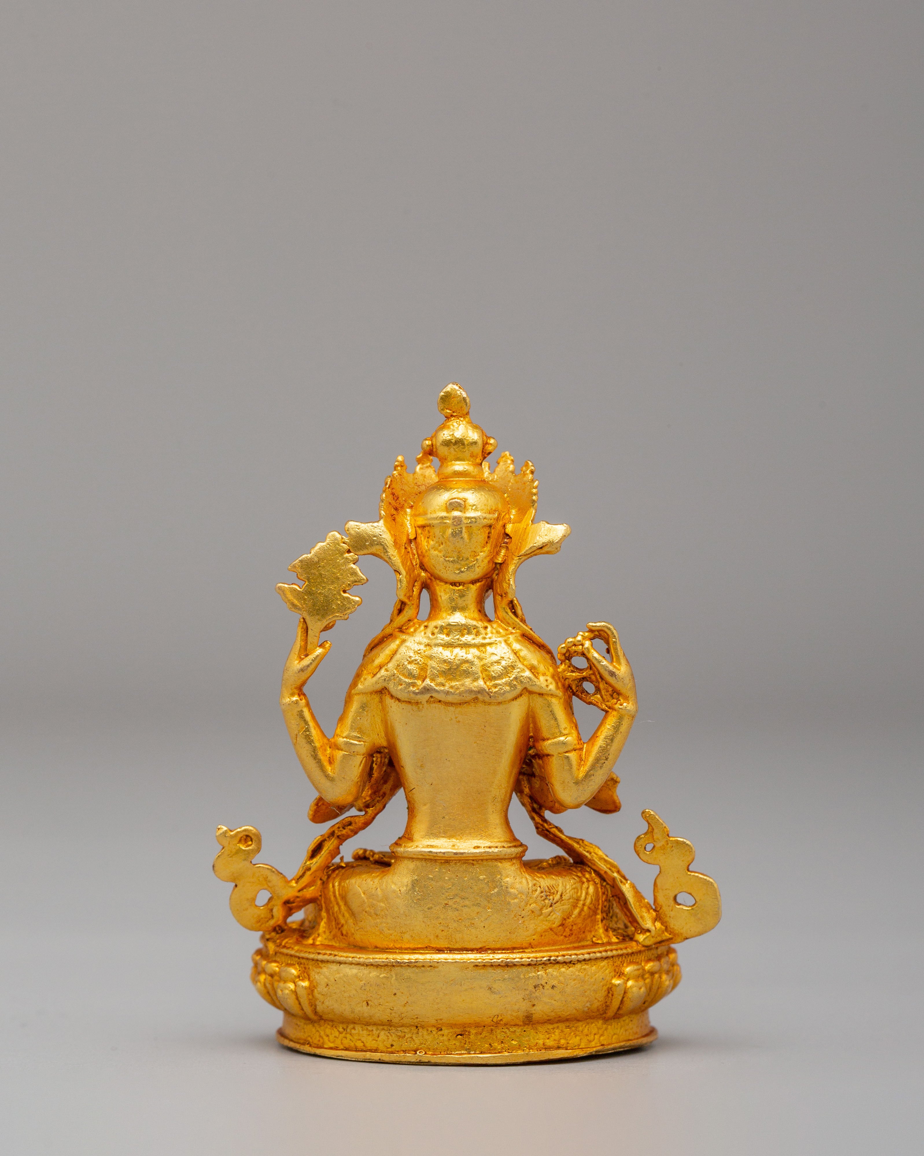 Four Armed Chenrezig Altar Sculpture | Tibetan Deity Statue