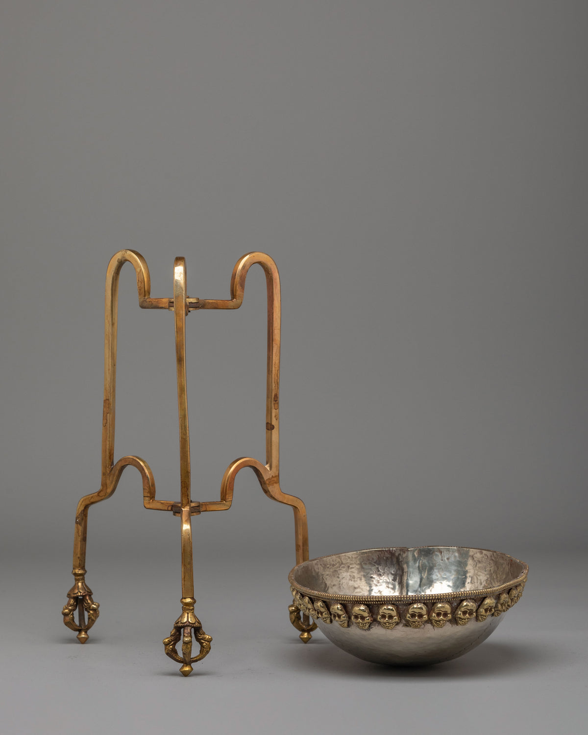 Buddhist Altar Kapala With Stand | Skull Cup for Tantric Rituals