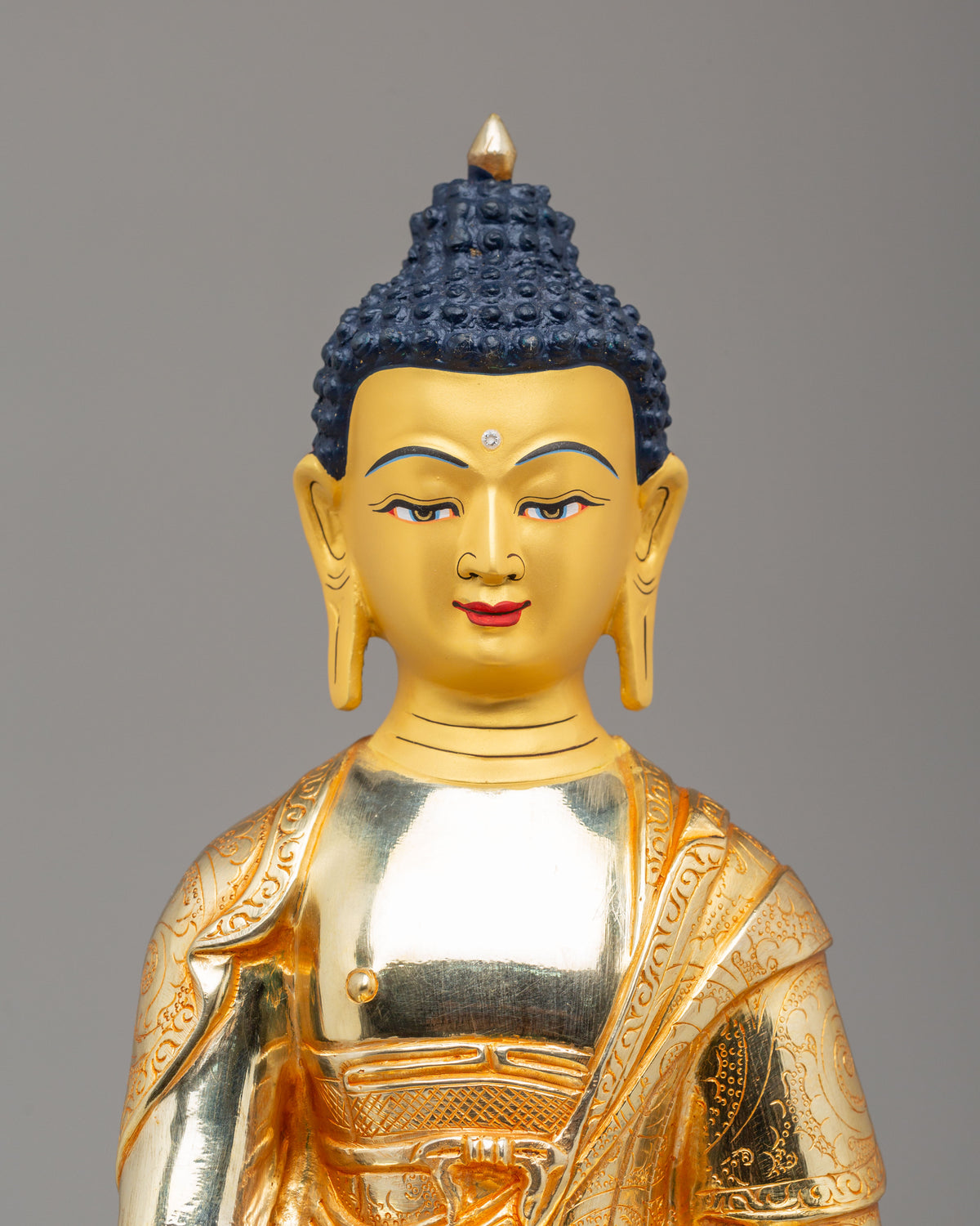 Earth Touching Shakyamuni Buddha Statue | 22K Gold Buddhist Sculpture