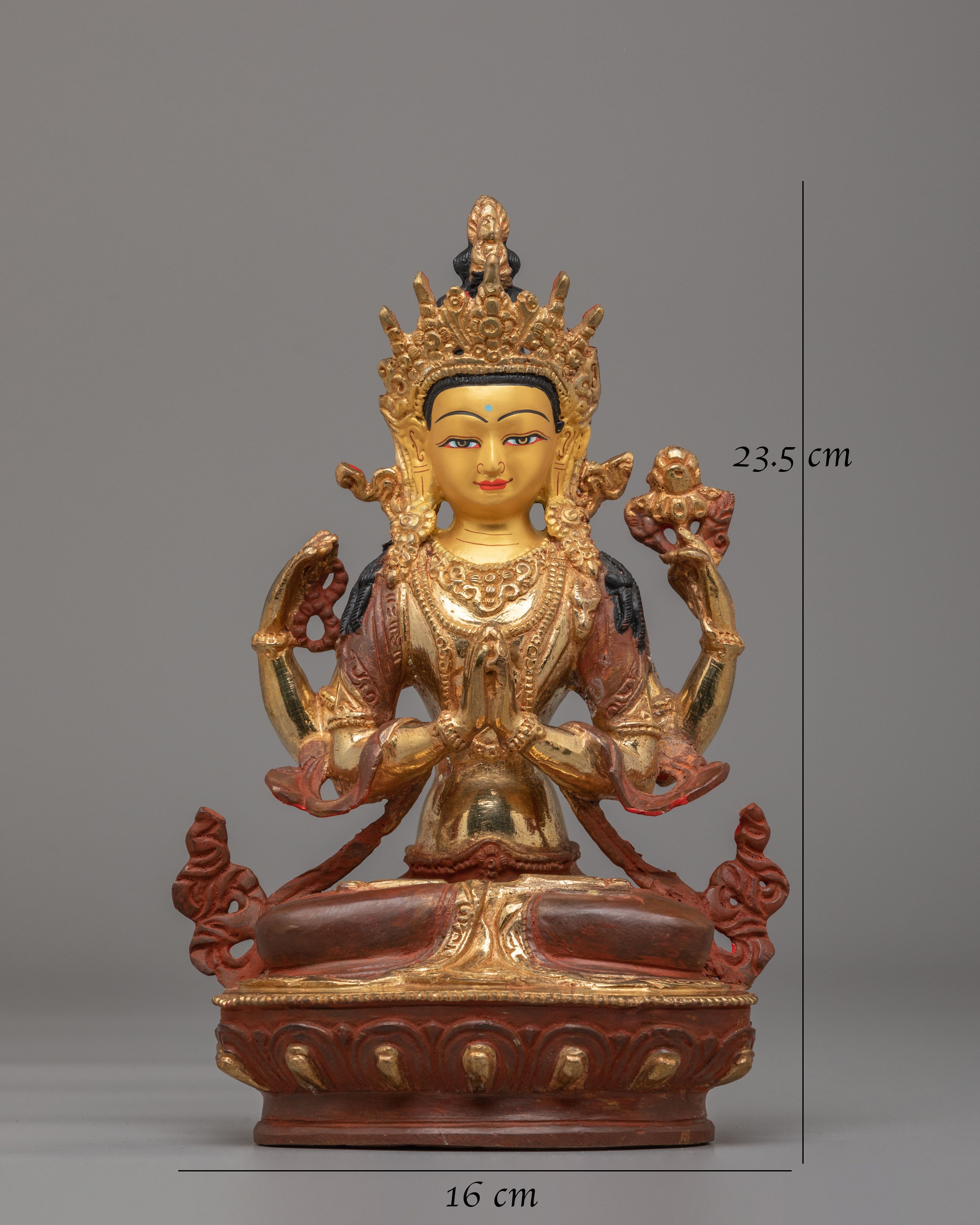 Spiritual Chenrezig Compassion Deity Statue | Tibetan Avalokiteshvara Statue