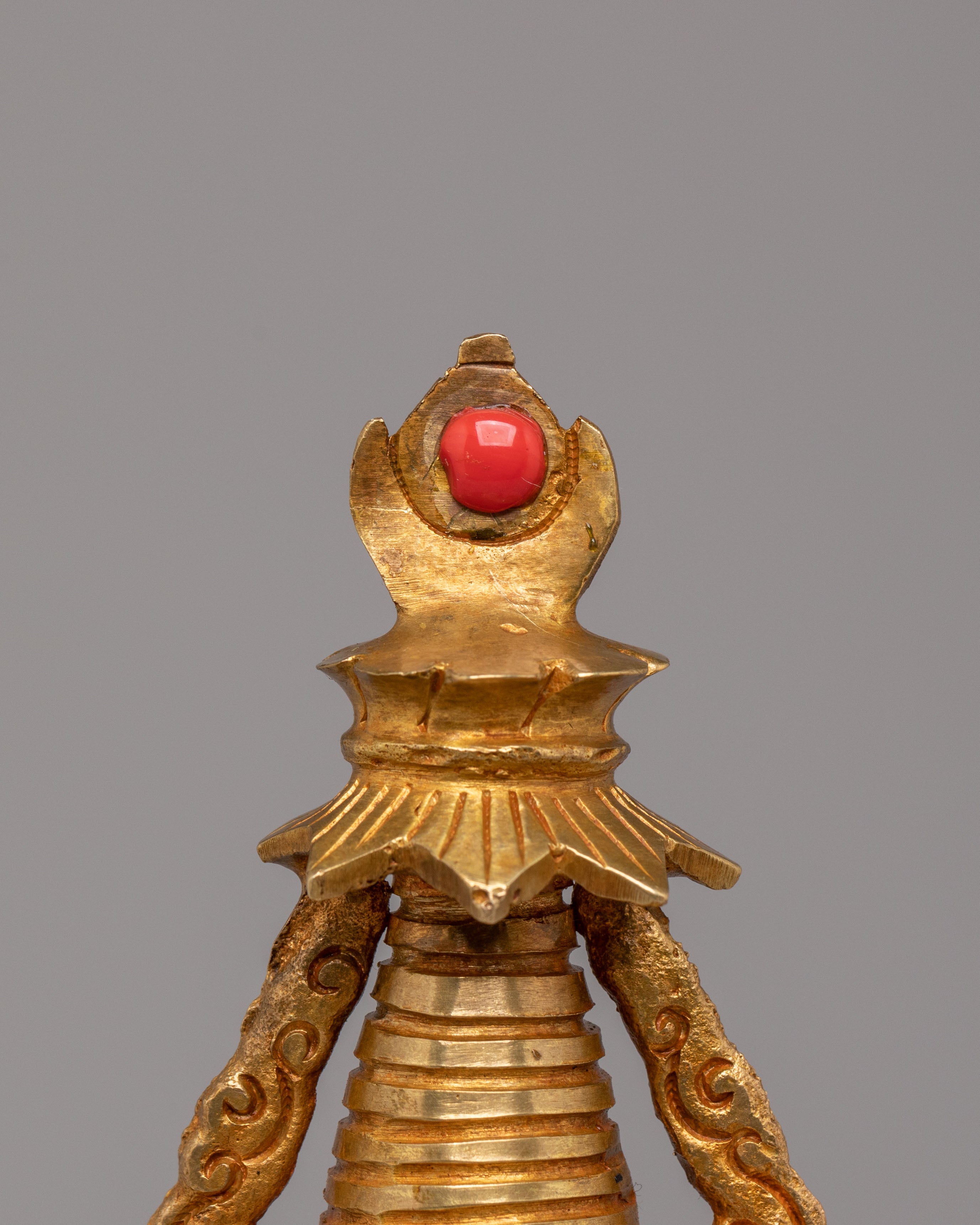 Buddhist Descent from Heaven Stupa | Sacred Tibetan Art for Spiritual Meditation