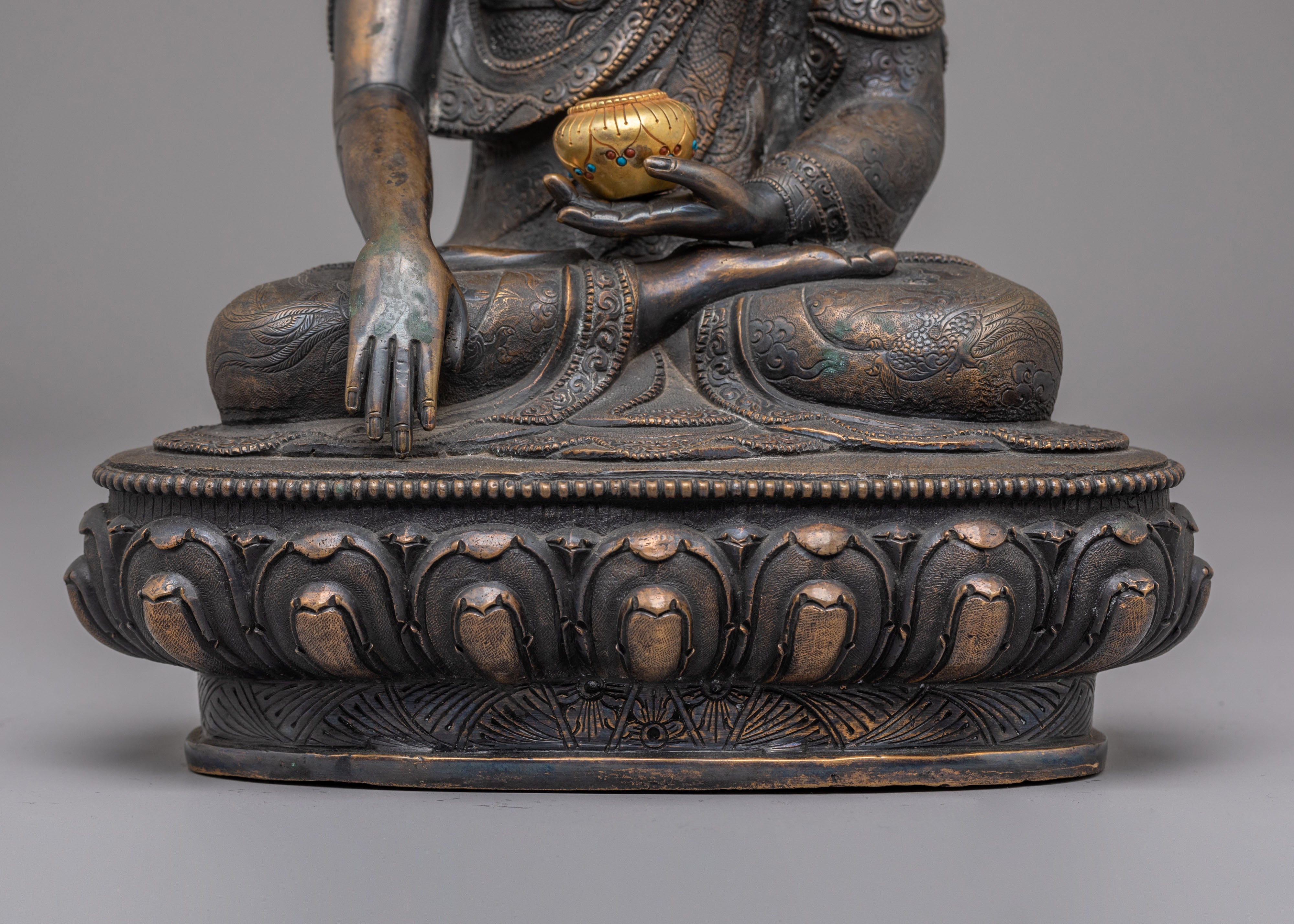 Traditional Himalayan Shakyamuni Buddha Figure | Artwork for Spiritual Decor