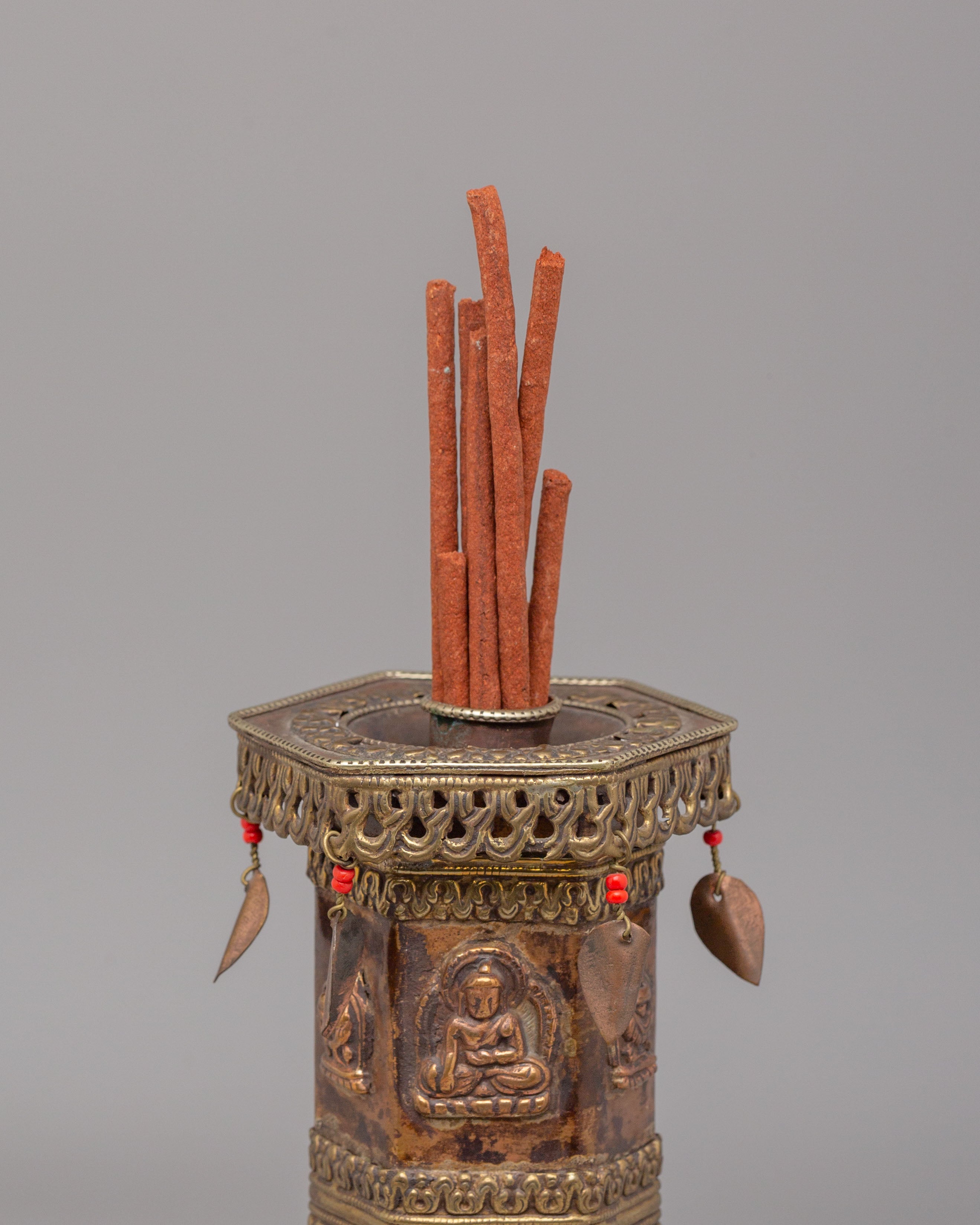 Sacred Buddhist Relief Incense Burner | Traditional Tibetan Ritual Burner