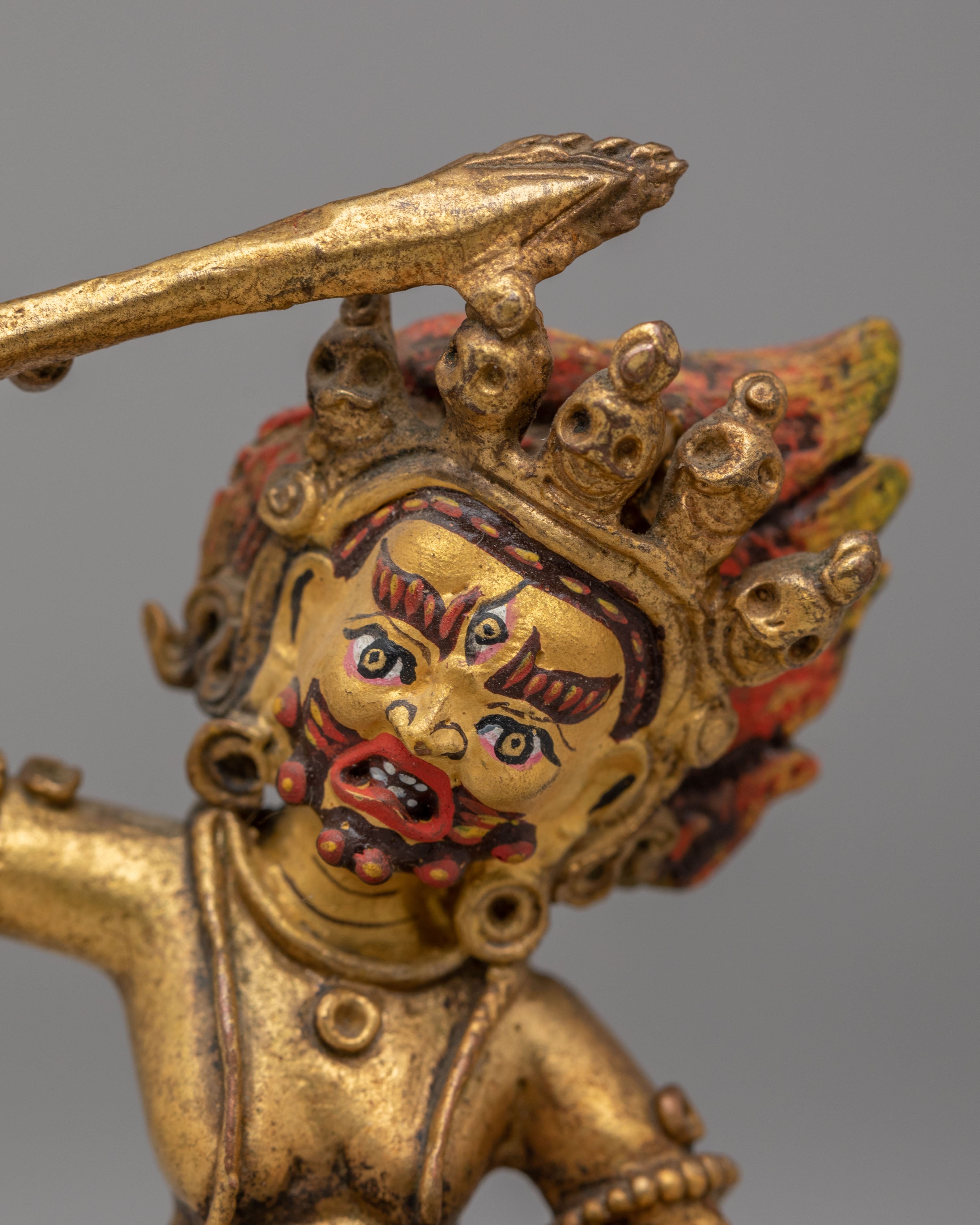 Sacred Tibetan Khadgapani Sculpture | Buddhist Guardian Figurine