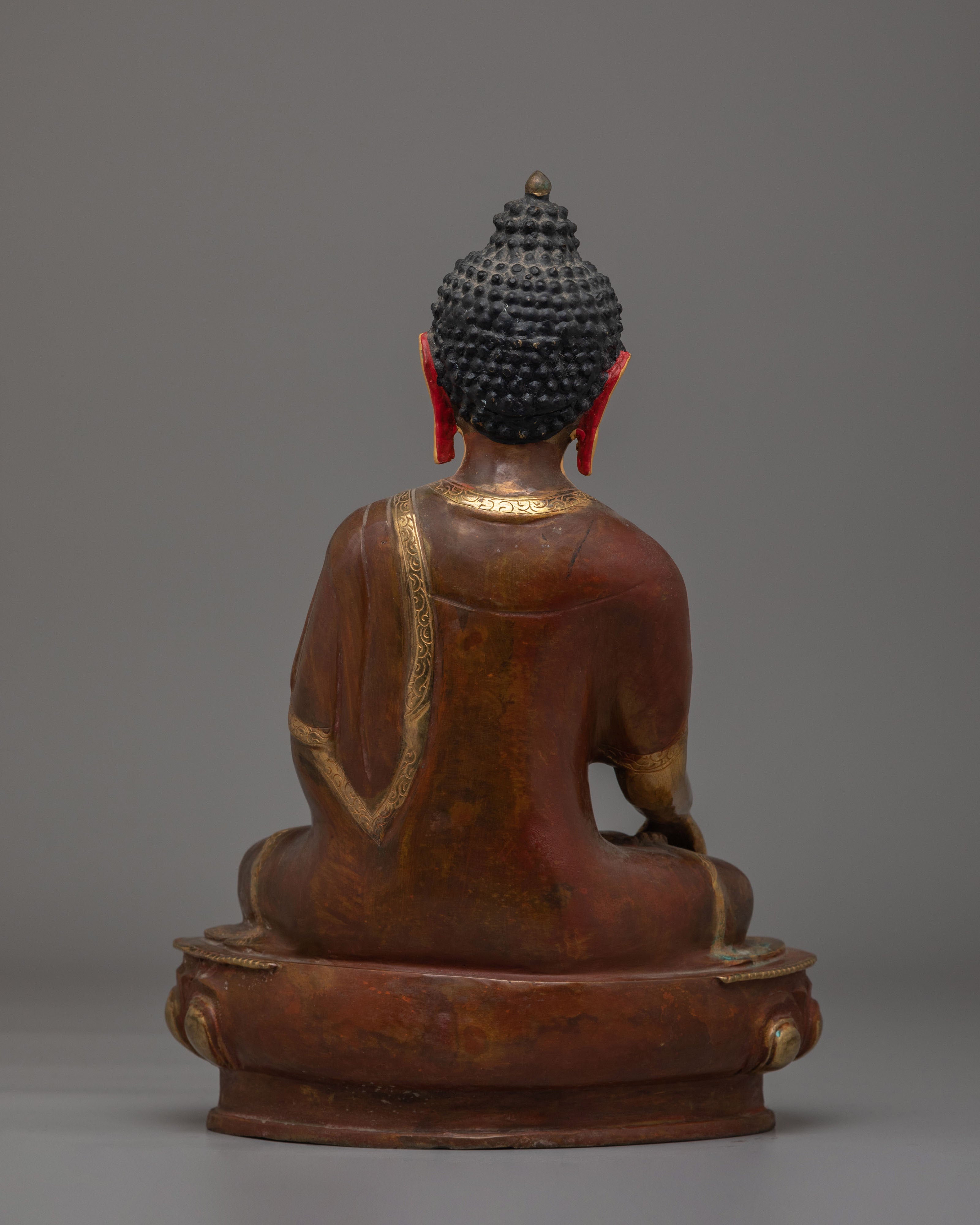 24K Gold Plated Shakyamuni Buddha Statue | Himalayan Buddhist Art