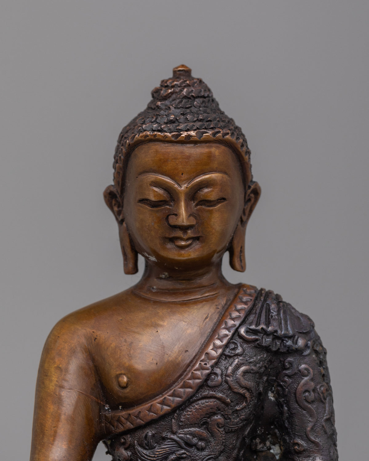 Shakyamuni Buddha Statue for Devotion | Handcrafted Oxidized Copper Art