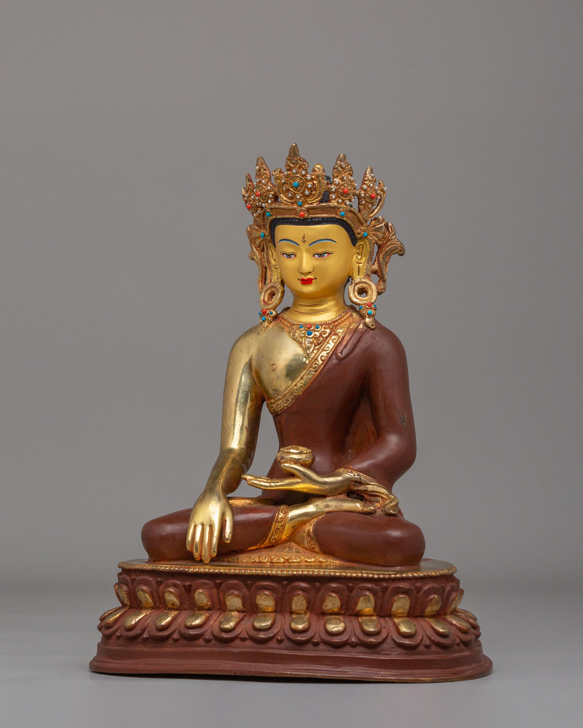 Spiritual Crowned Shakyamuni Buddha Statue | Altar Decor