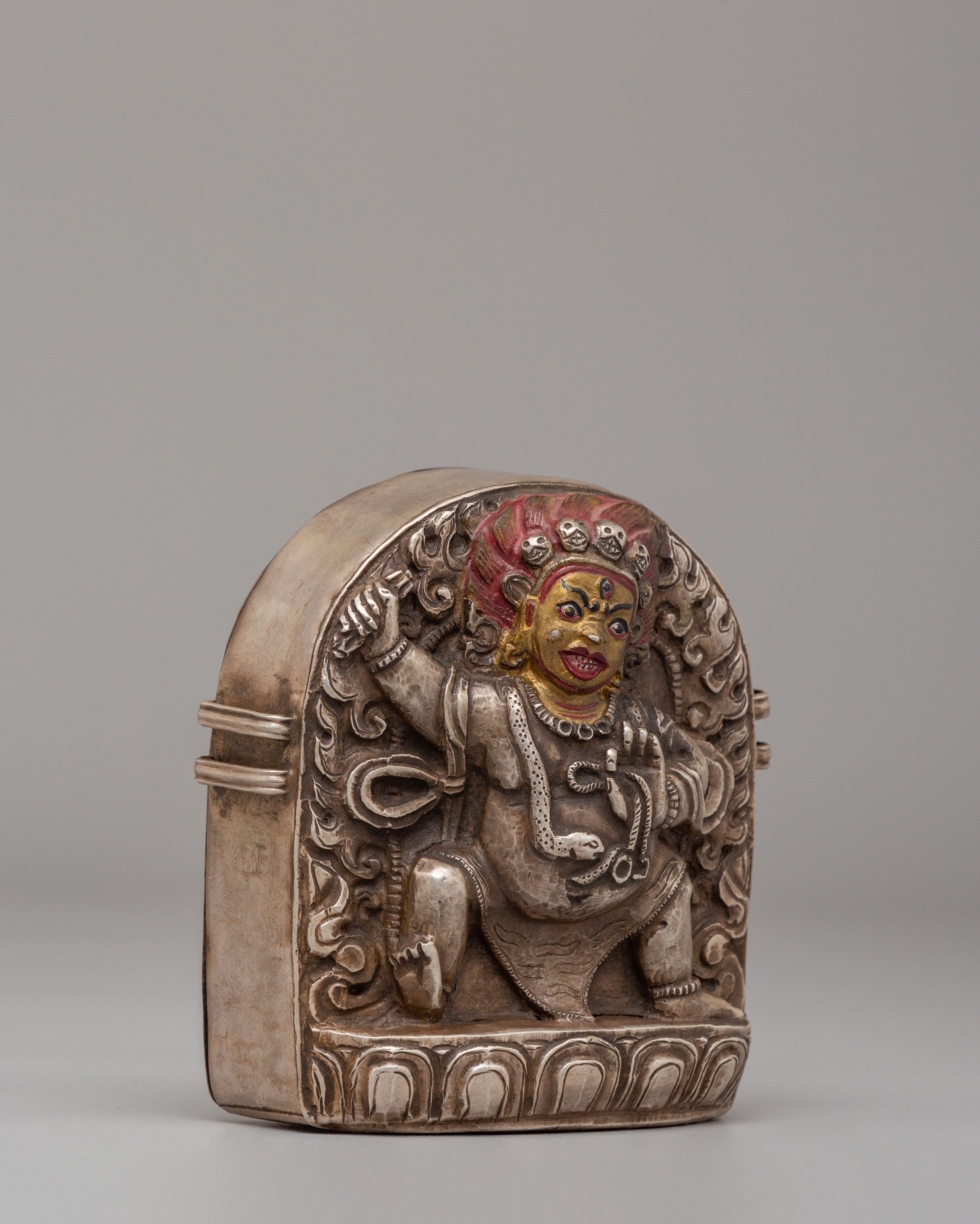 Sacred Vajrapani Ghau Box | Vajrapani Protection Symbol for Altar
