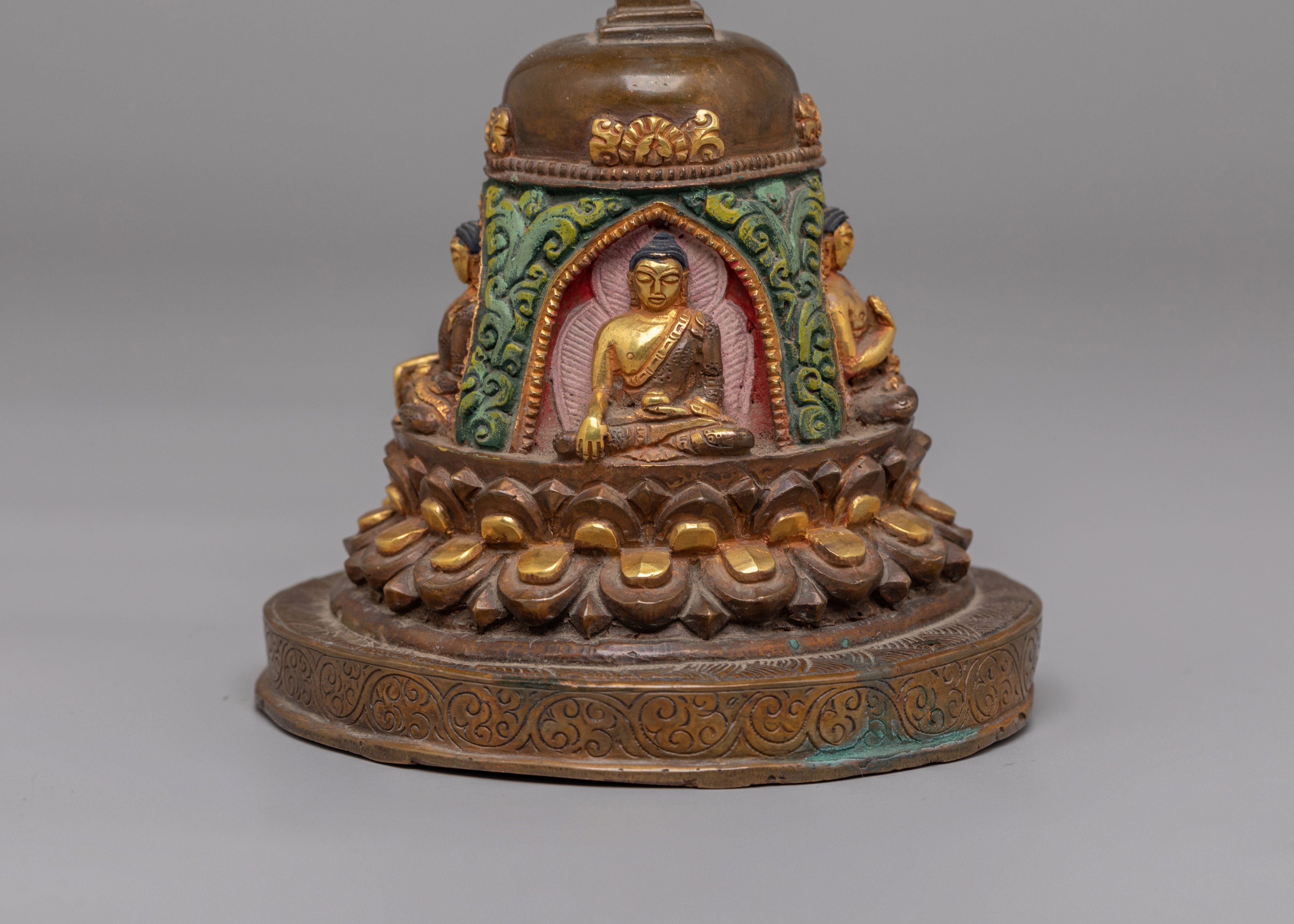 Ritual Stupa With Buddha Deities | Symbol Of Peace And Enlightenment