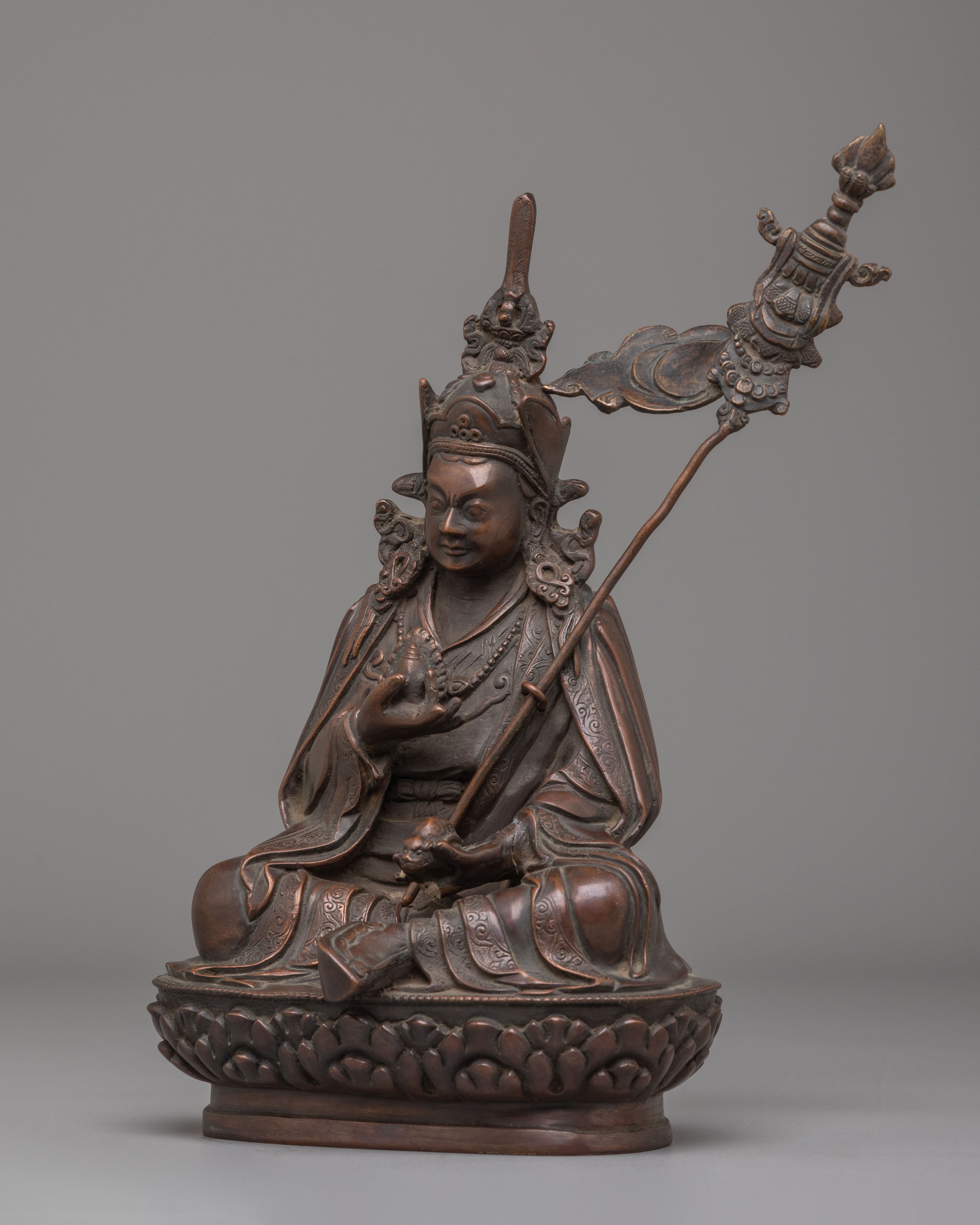 Handcrafted Copper Guru Norla Statue | Symbol of Protection