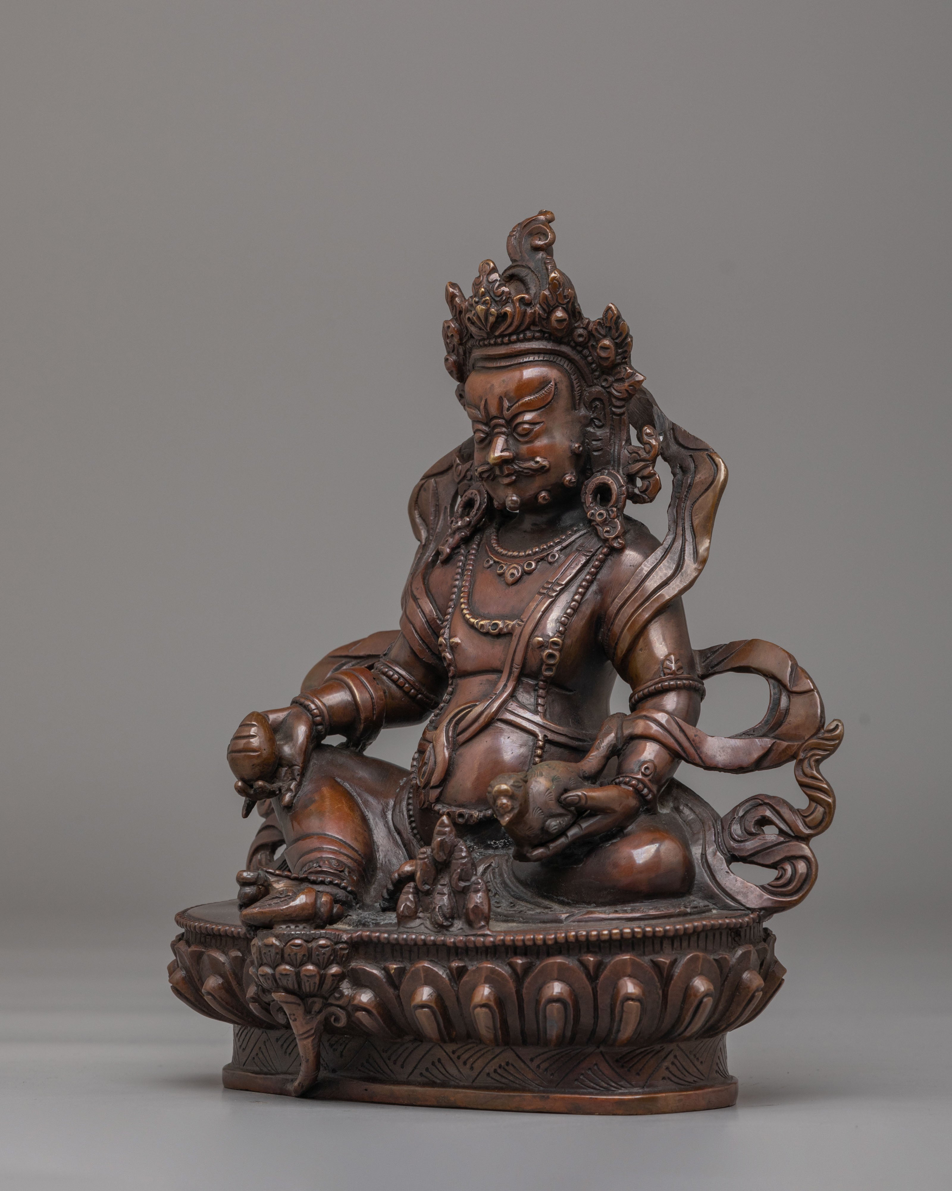 Buddhist Dzambhala Wealth Deity Statue | God of Prosperity and Abundance