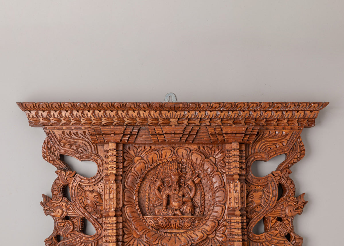 Ganesha Wood Wall Hanging | Spiritual Wooden Art