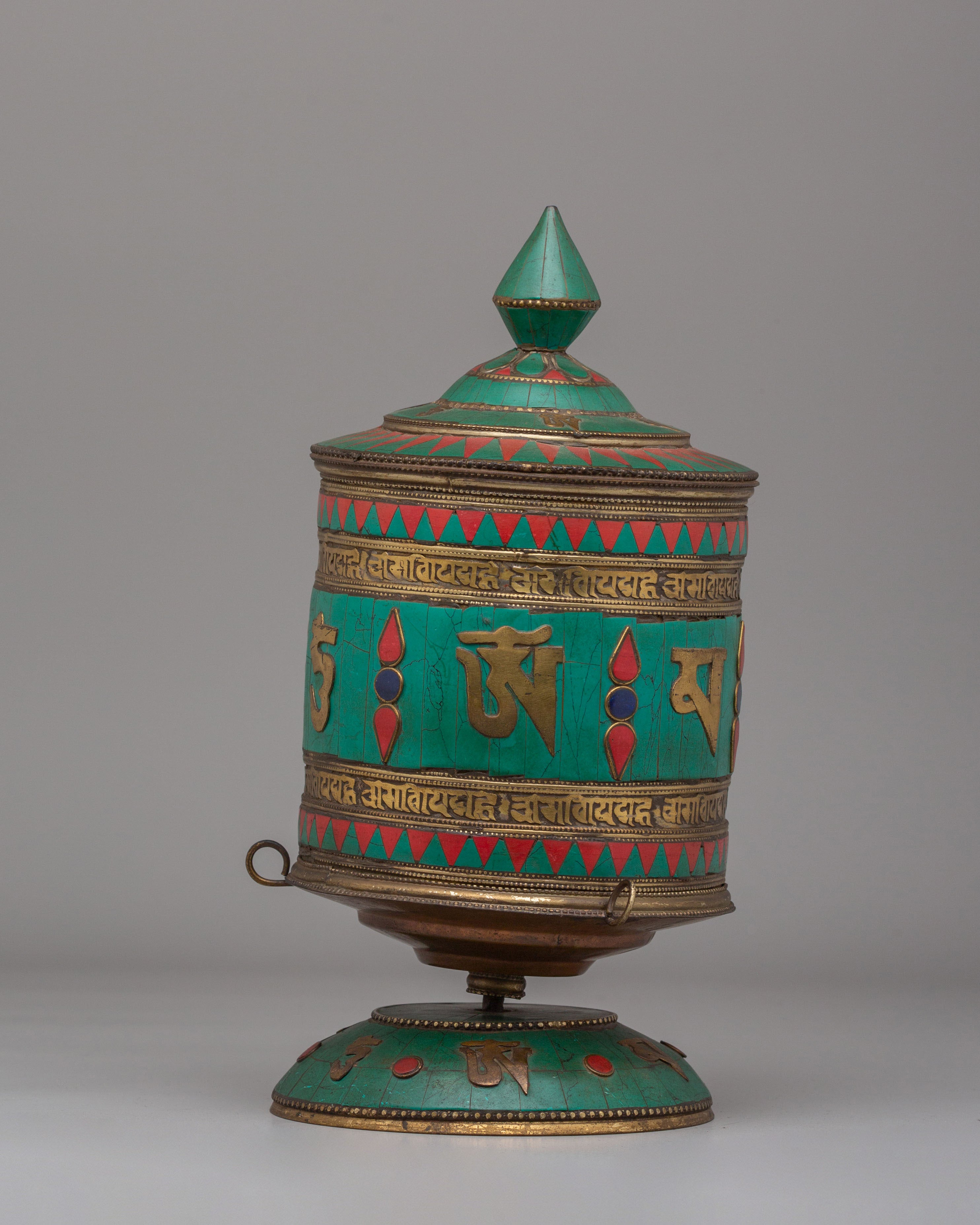 Sacred Altar Mantra Prayer Wheel | Handcrafted Tibetan Mantra Spinner