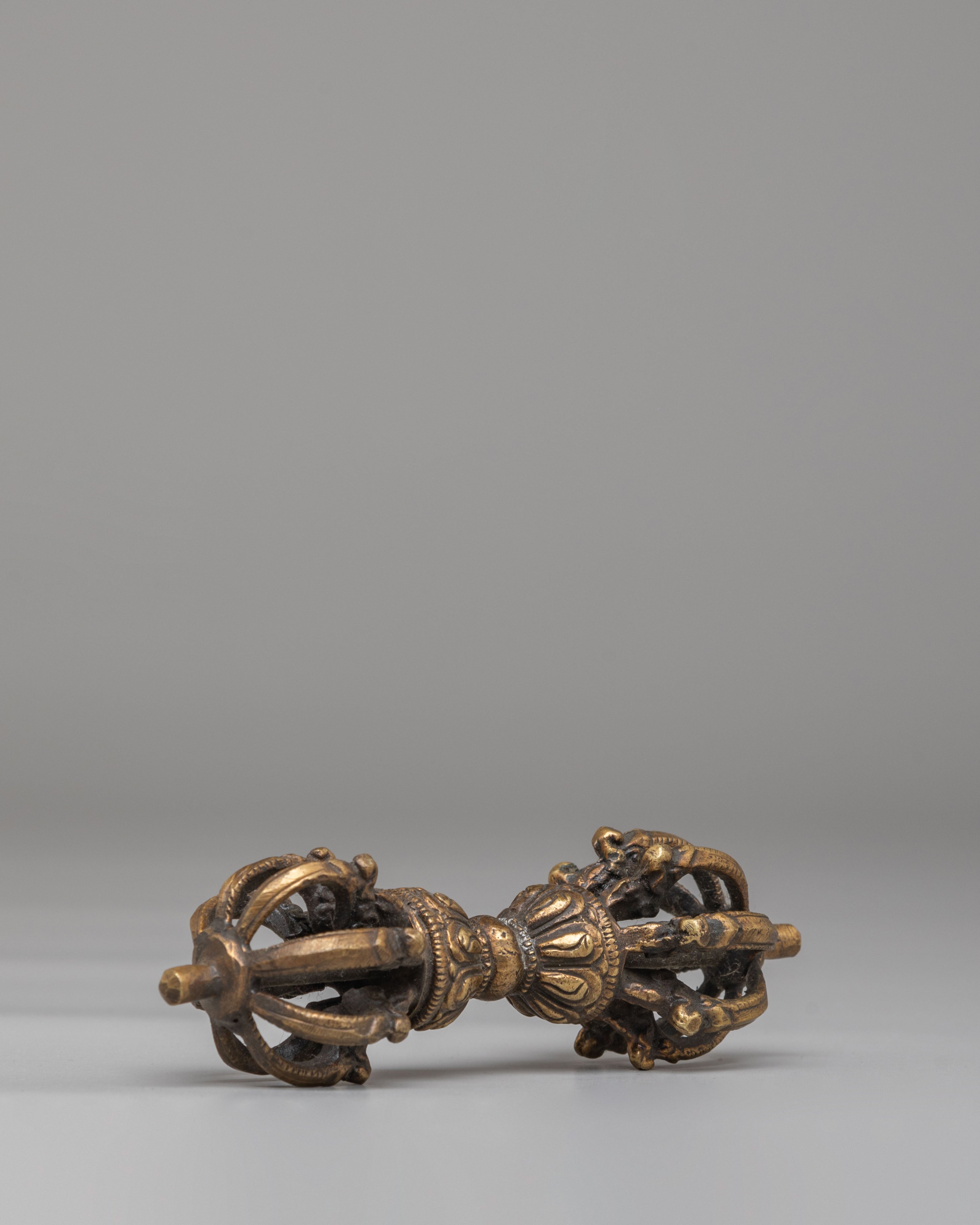 Buddhist Ritual Item Vajra | Brass Tibetan Ritual Tool for Spiritual Practices