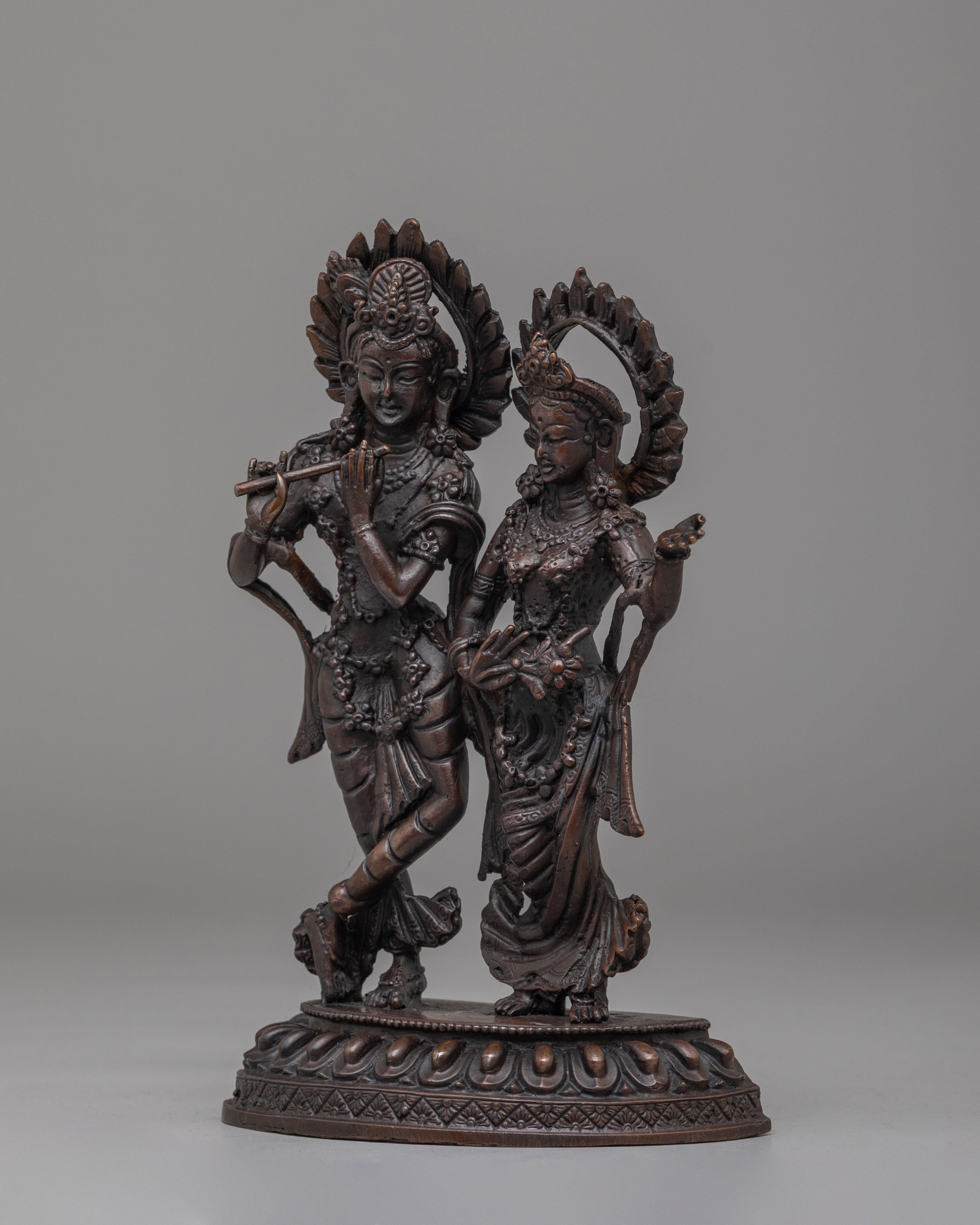 Sacred Radha Krishna Sculpture | Sacred Hindu Deity Art