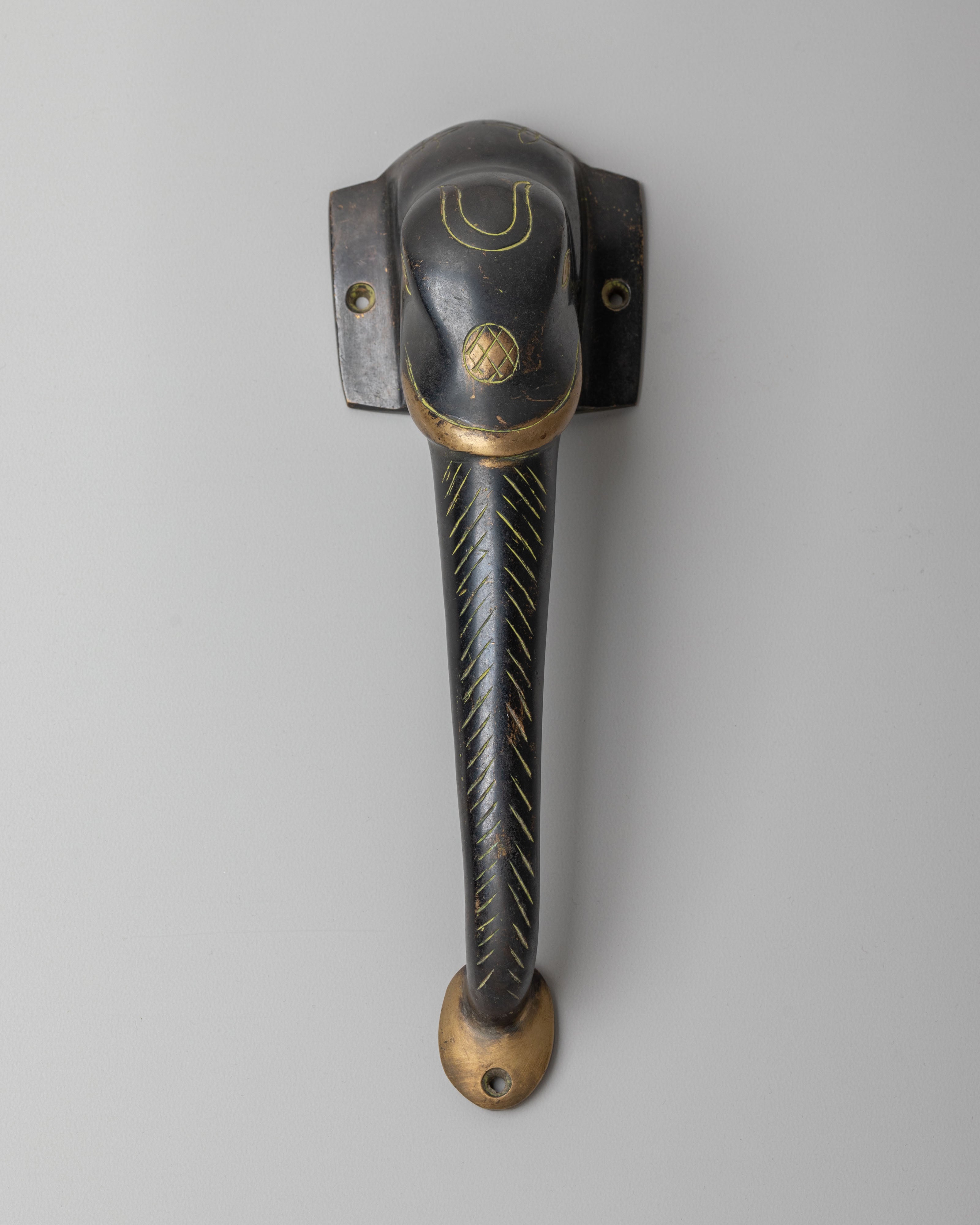 Unique Elephant-Themed Door Handle | Handcrafted Brass Decorative Door Hardware