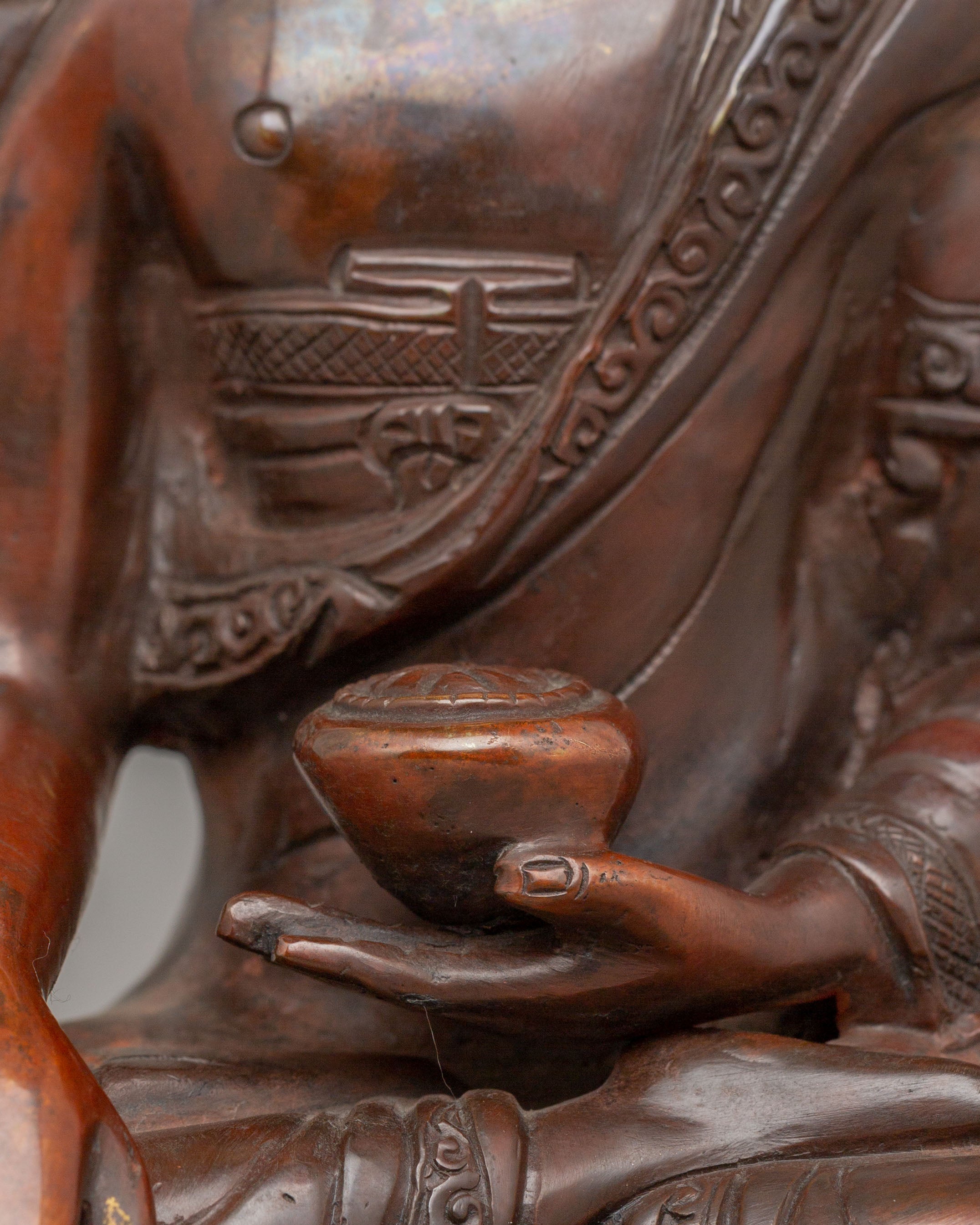 Shakyamuni Buddha Statue for Shrine | Handcrafted Oxidized Copper Statue