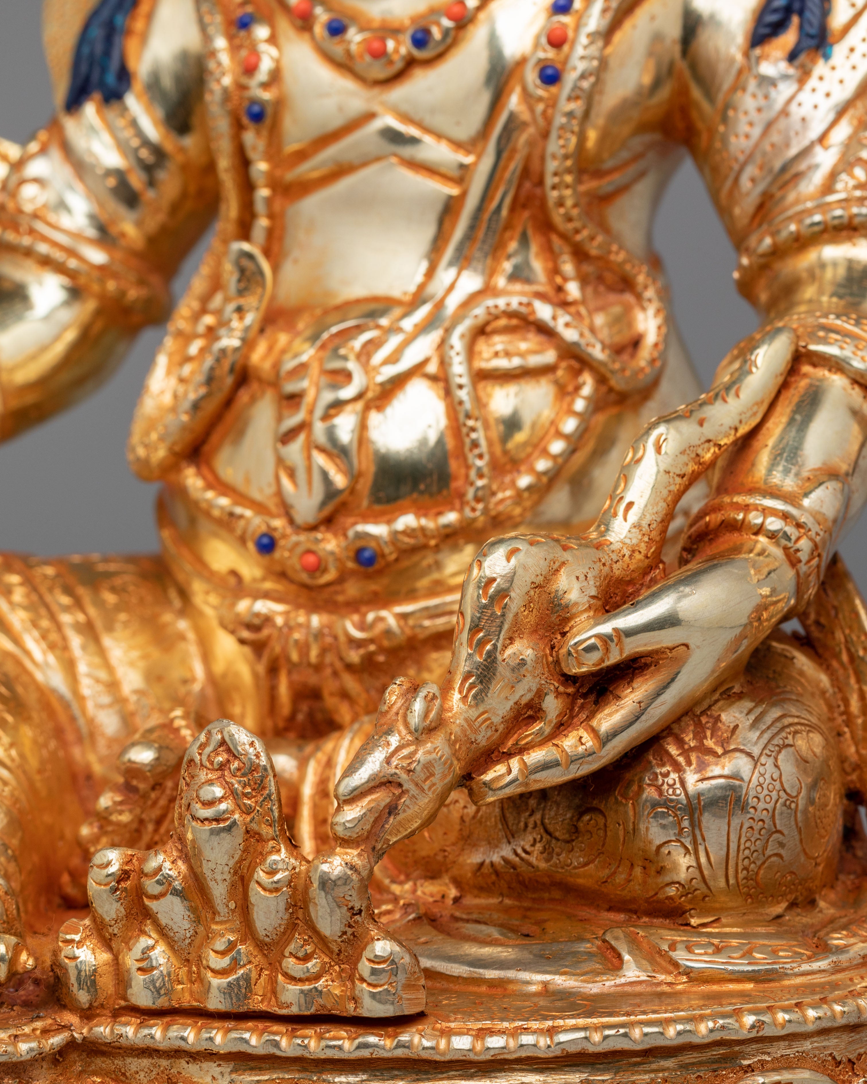 Himalayan Dzambhala Altar Statue | Tibetan Sculpture for Prosperity and Abundance