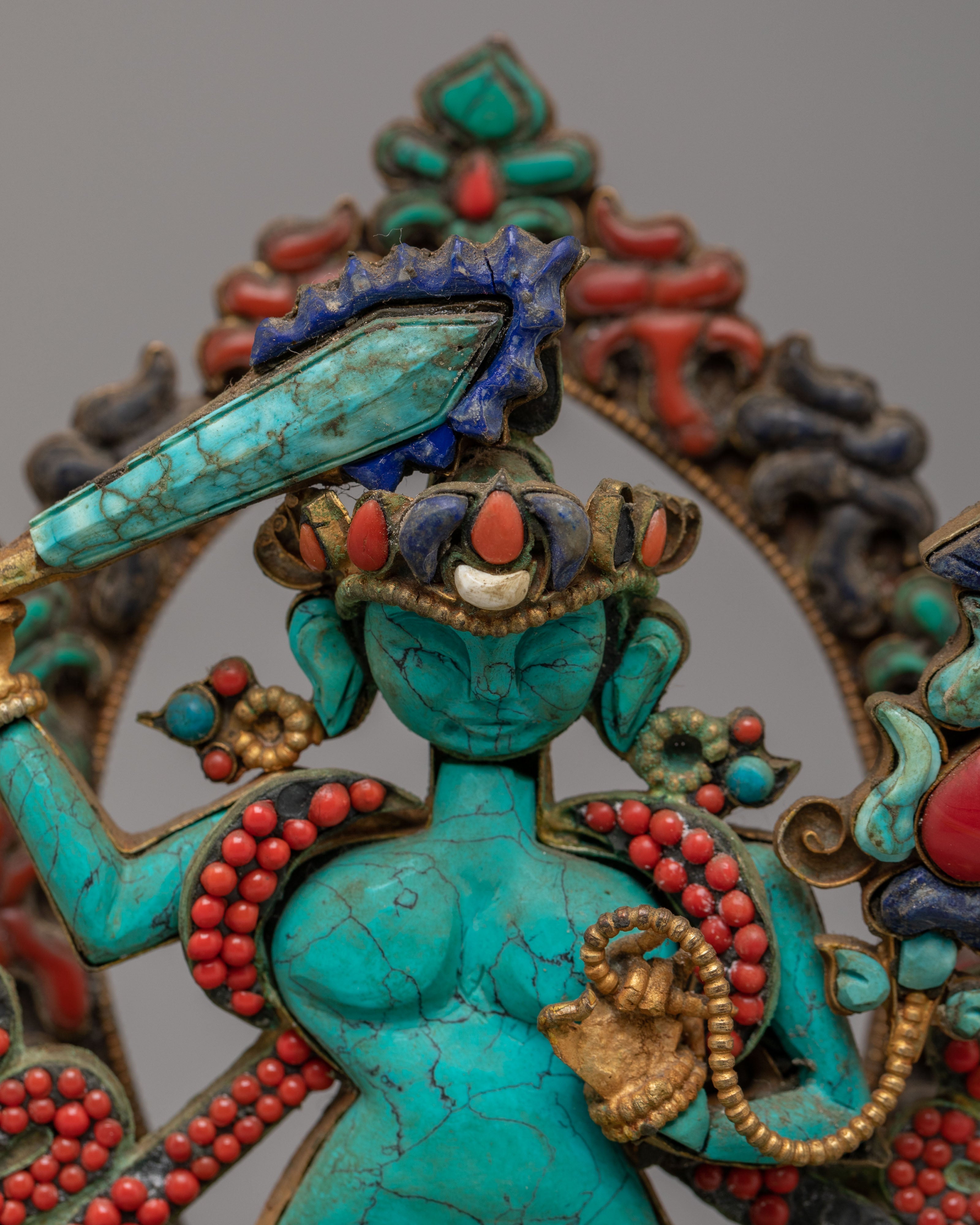 Manjushri Wisdom Statue | Handcrafted Copper Sculpture with Filigree Work