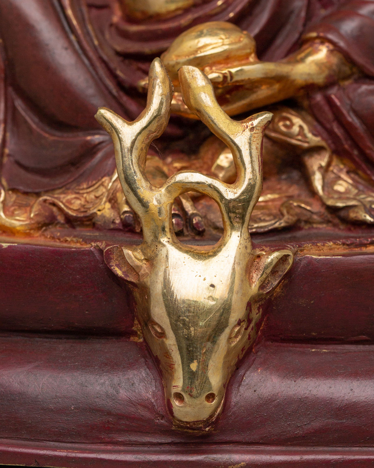 Spiritual Tibetan Milarepa Figurine | 24K Mercury Gold Plated Copper Sculpture