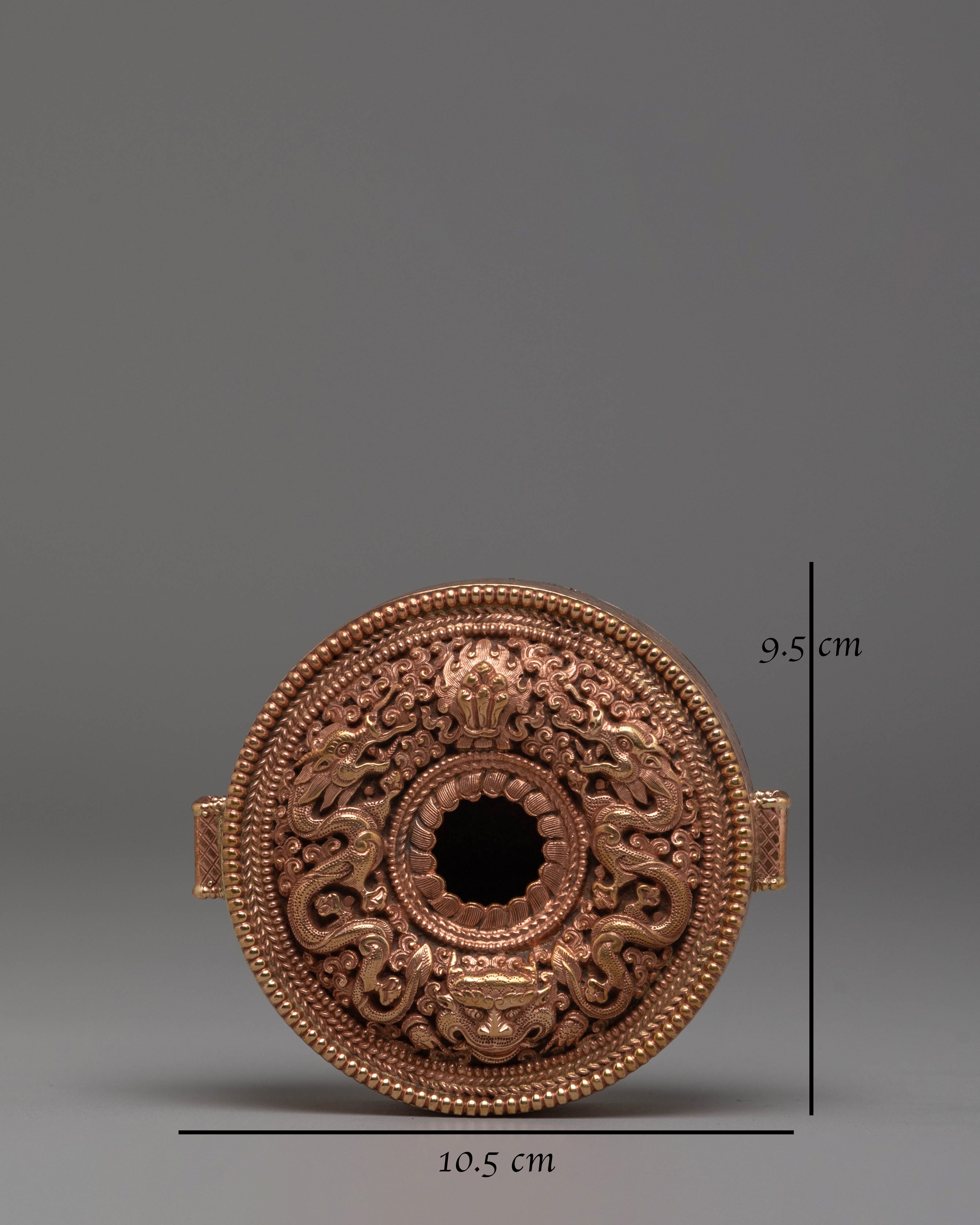 Handmade Buddhist Copper Ghau Box | Symbol of Protection