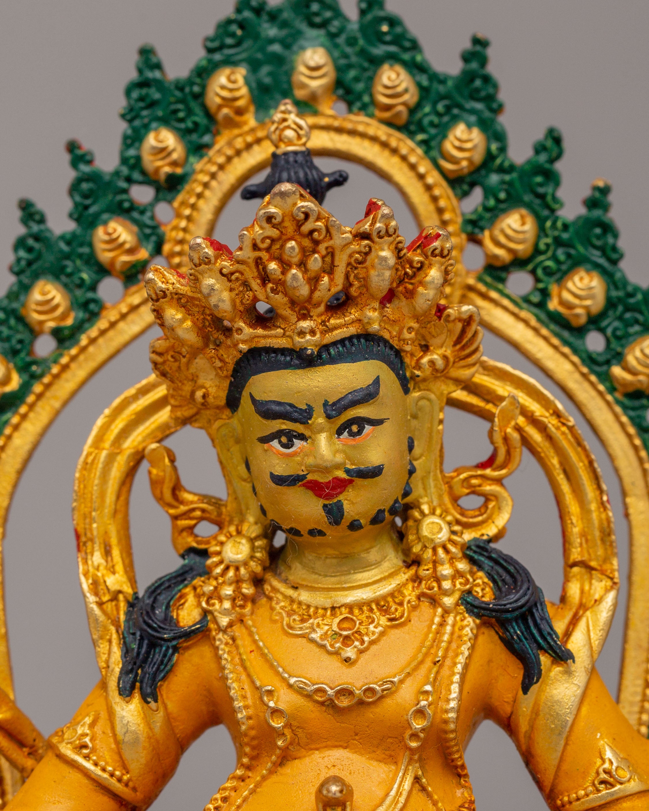 Handcrafted Dzambhala Deity Altar Statue | Prosperity, Protection, and Meditation Statue