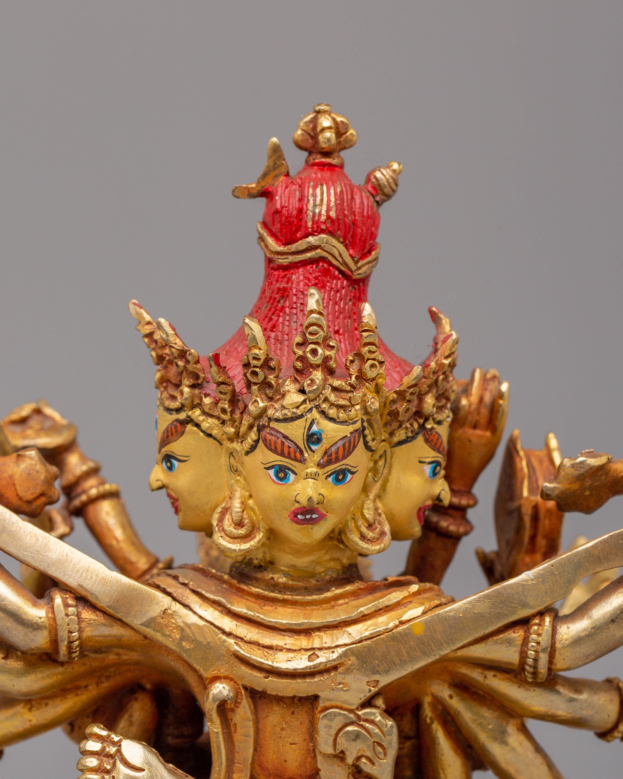 Buddhist Chakrasamvara With Consort Statue | Handmade Tantric Deity Sculpture