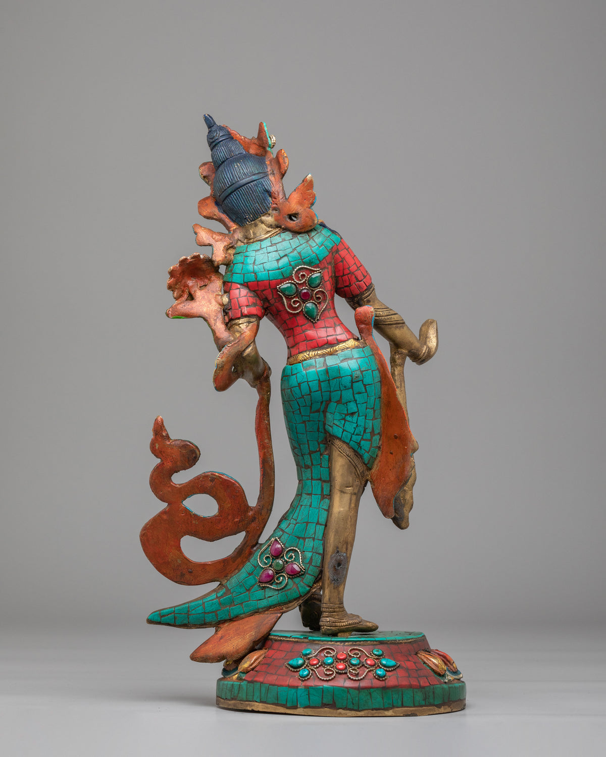 Dancing Green Tara Spiritual Sculpture | Handcrafted Tibetan Statue