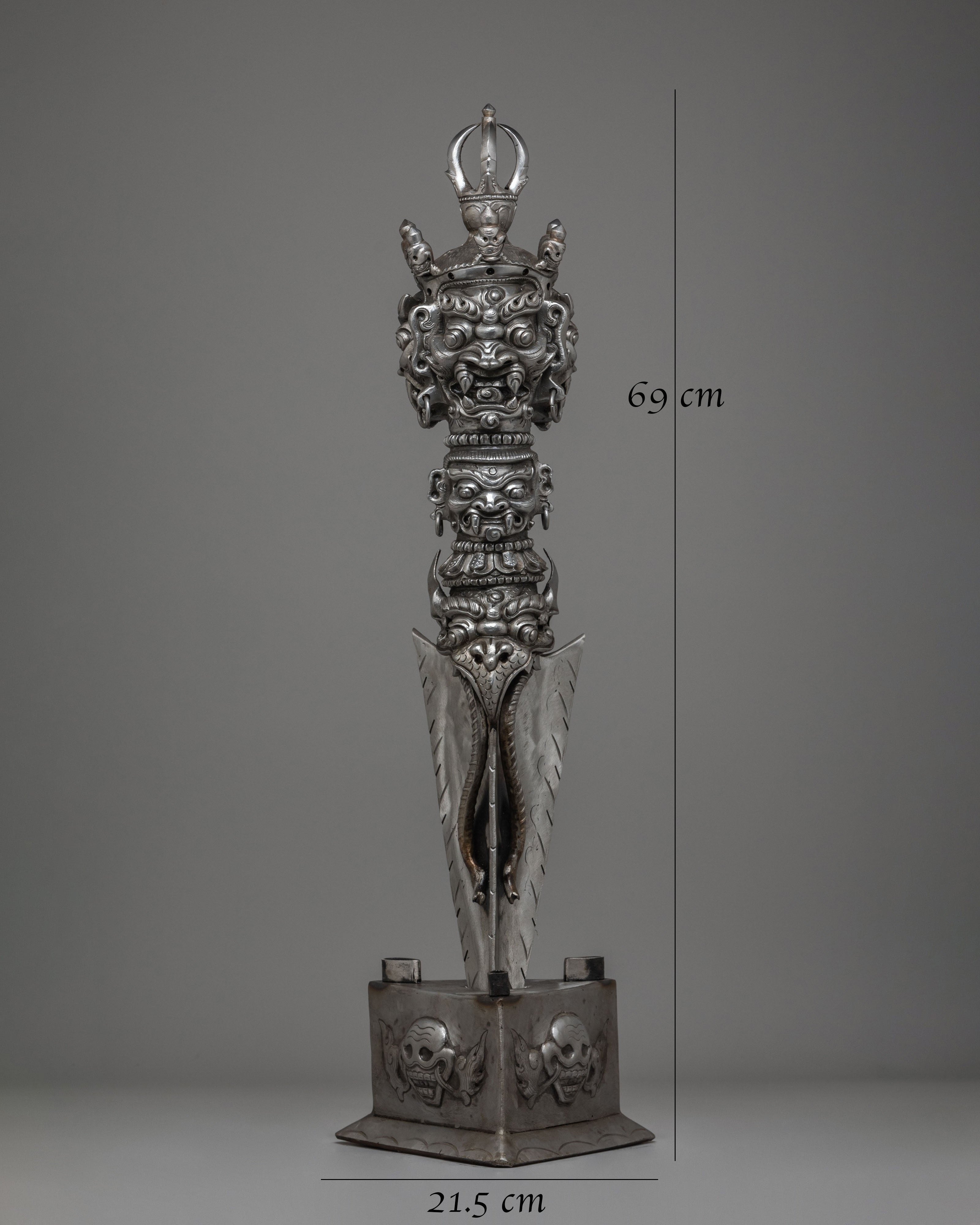 Traditional Tibetan Phurba Dagger | Sacred Ritual Tool for Spiritual Ceremonies