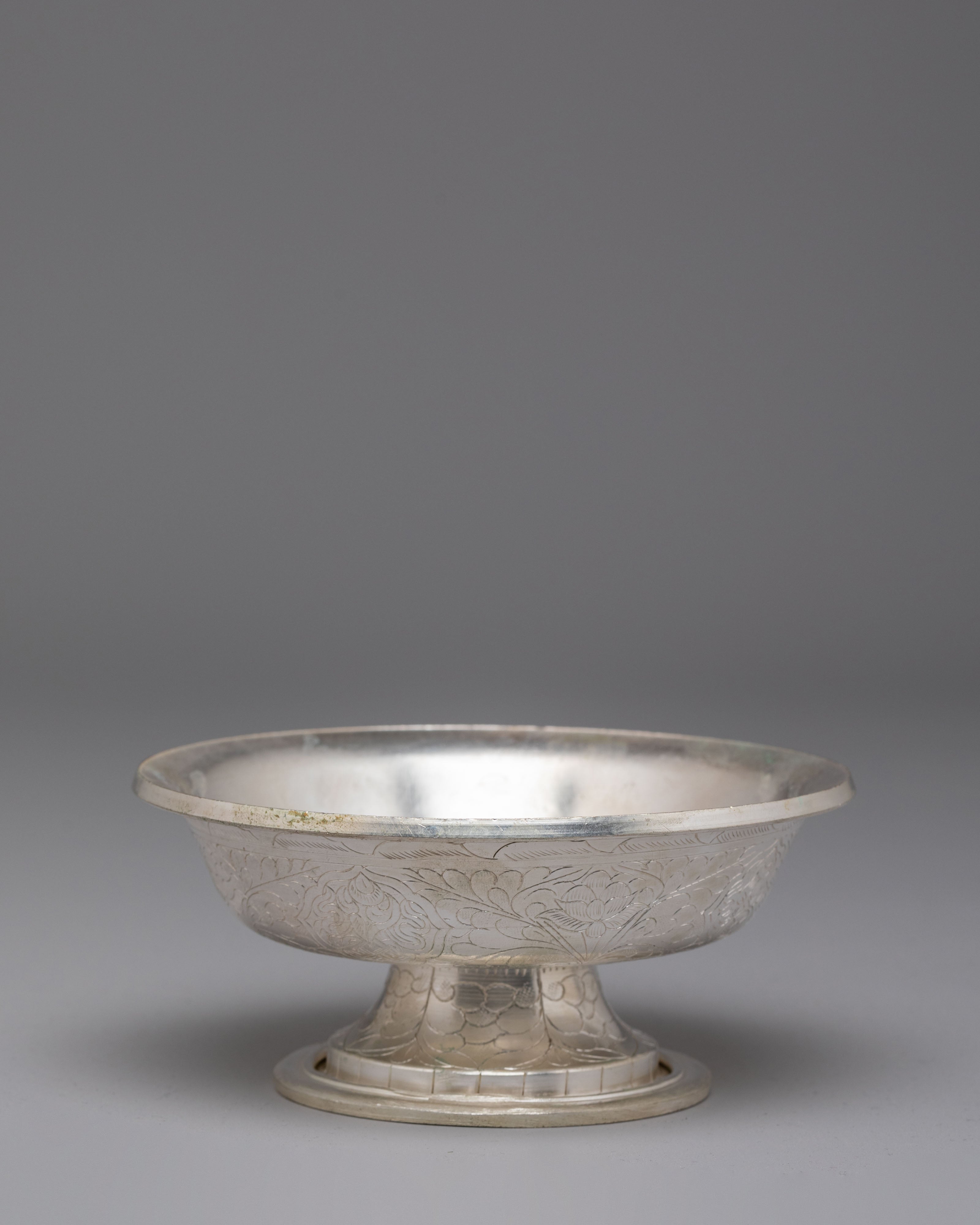 Silver Plated Serkyem Offering Set | Handcrafted Ritual Vessel for Meditation