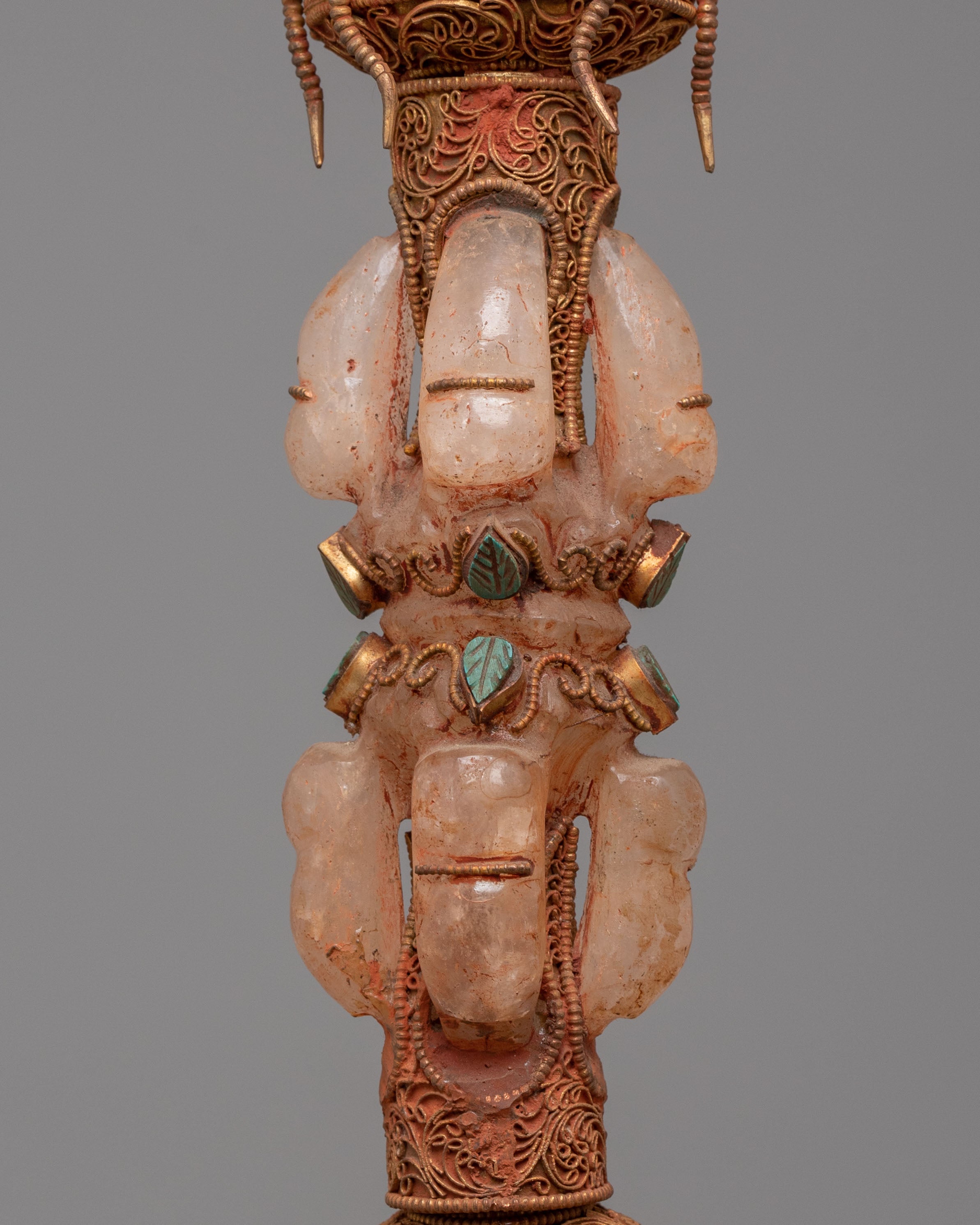 Buddhist Ceremonial Dagger Phurba | Crystal Vajra Dagger for Protection